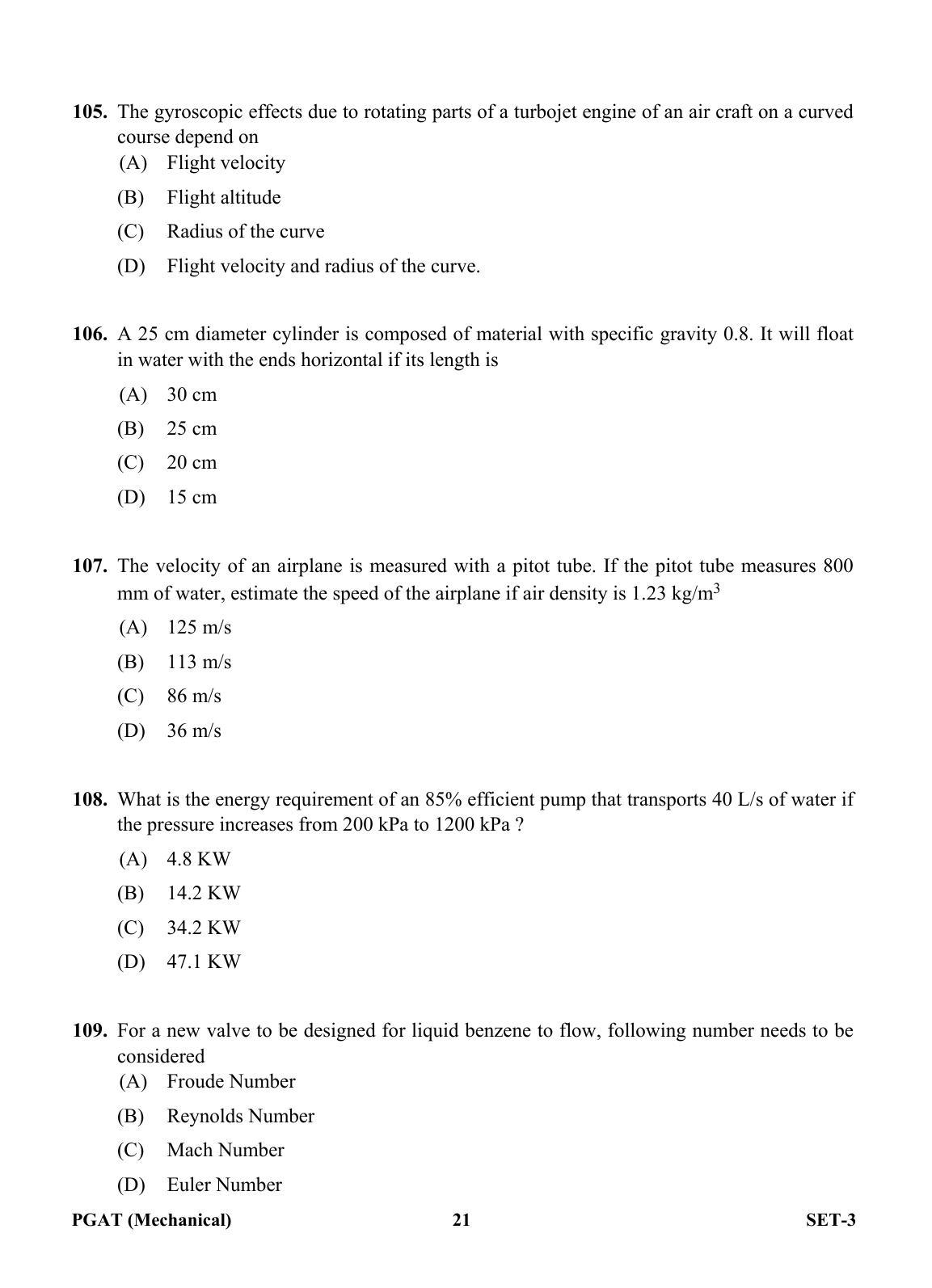 OJEE PGAT 2013 Mechanical Set 3 Question Paper - Page 20