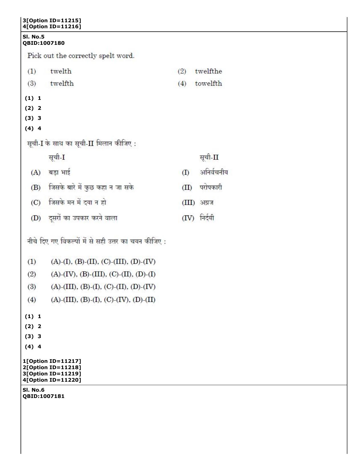 CUET (PG) 2022: PGQP-68 Vyakaran (04-09-2022) Question Paper - Page 5