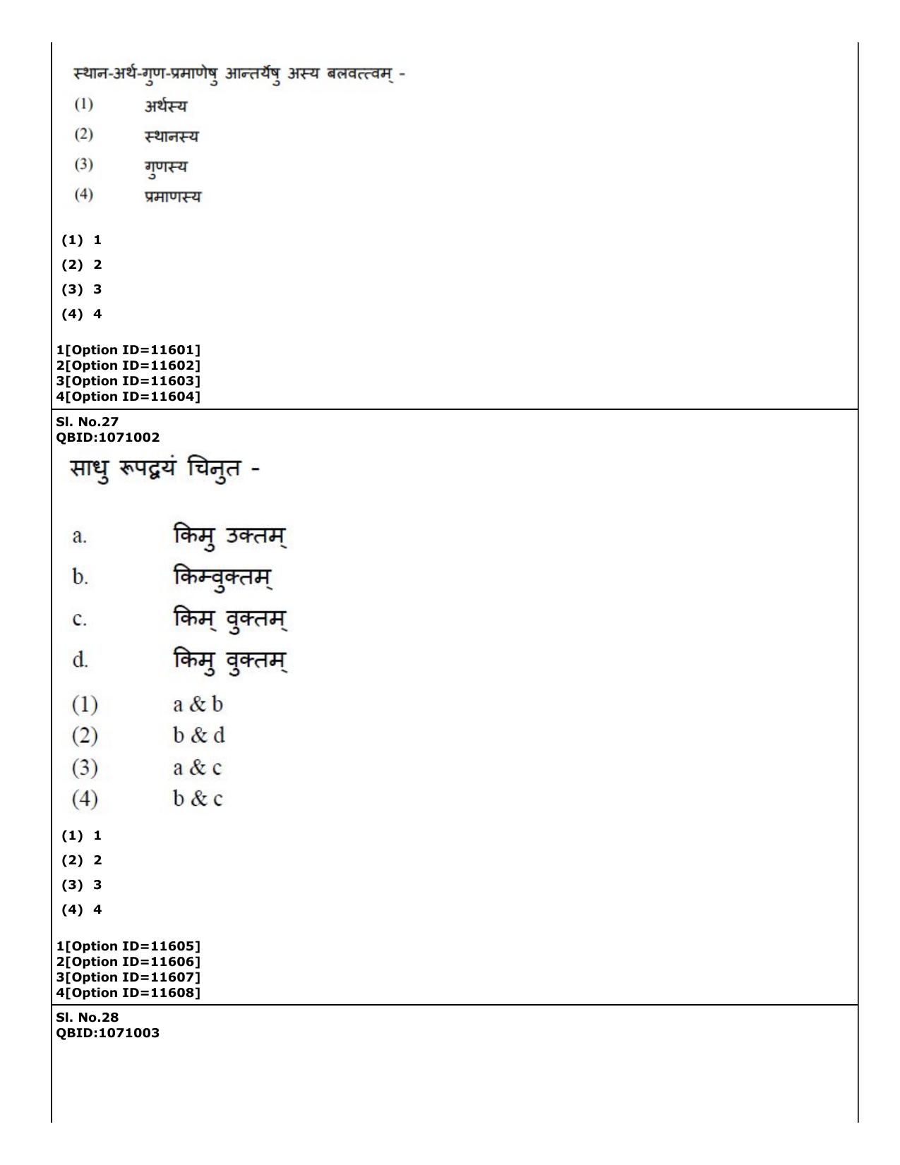 CUET (PG) 2022: PGQP-68 Vyakaran (04-09-2022) Question Paper - Page 22