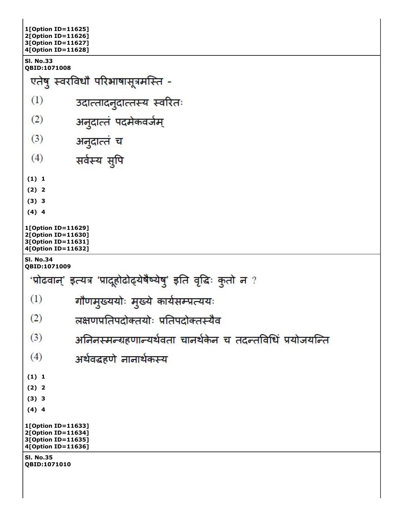 CUET (PG) 2022: PGQP-68 Vyakaran (04-09-2022) Question Paper - Page 25