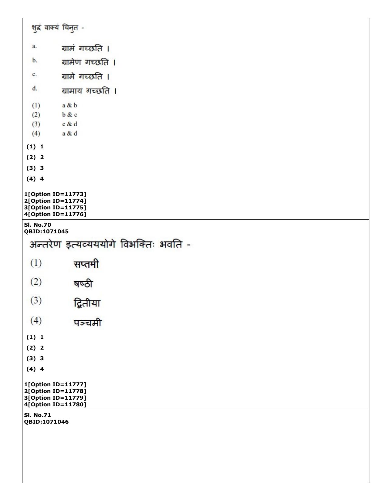 CUET (PG) 2022: PGQP-68 Vyakaran (04-09-2022) Question Paper - Page 41