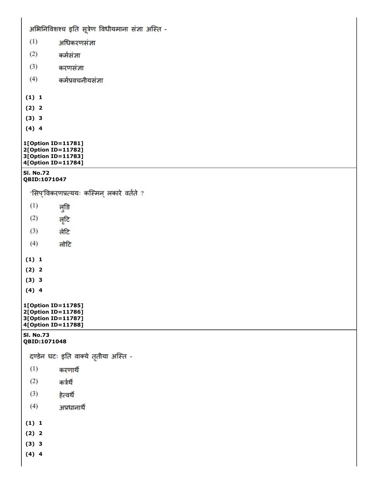 CUET (PG) 2022: PGQP-68 Vyakaran (04-09-2022) Question Paper - Page 42