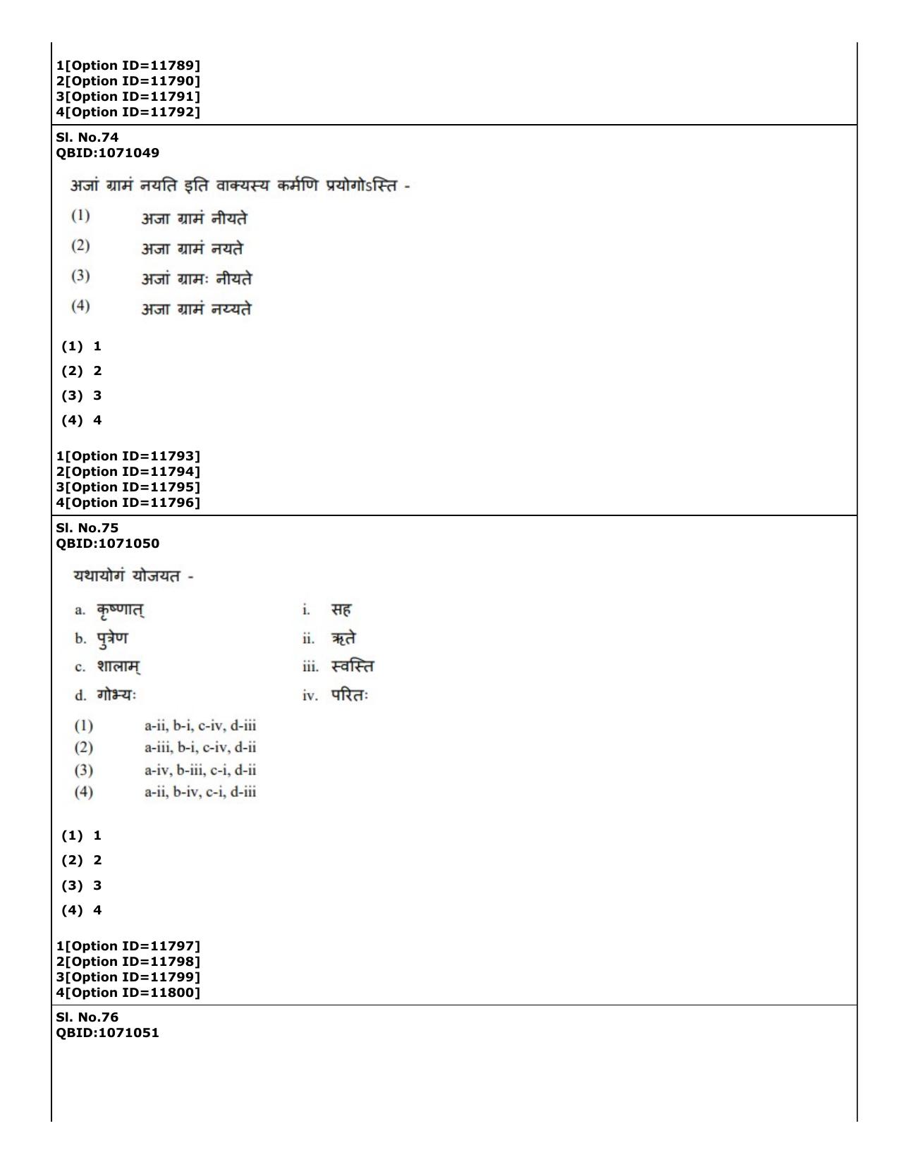 CUET (PG) 2022: PGQP-68 Vyakaran (04-09-2022) Question Paper - Page 43