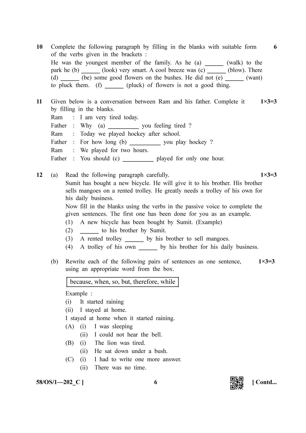 NIOS April 2019 Class 10 English (SET C) Question Paper - Page 6