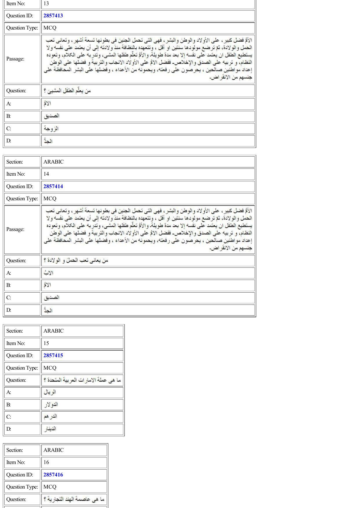 CUET 2022 Question Paper of Arabic - Page 6