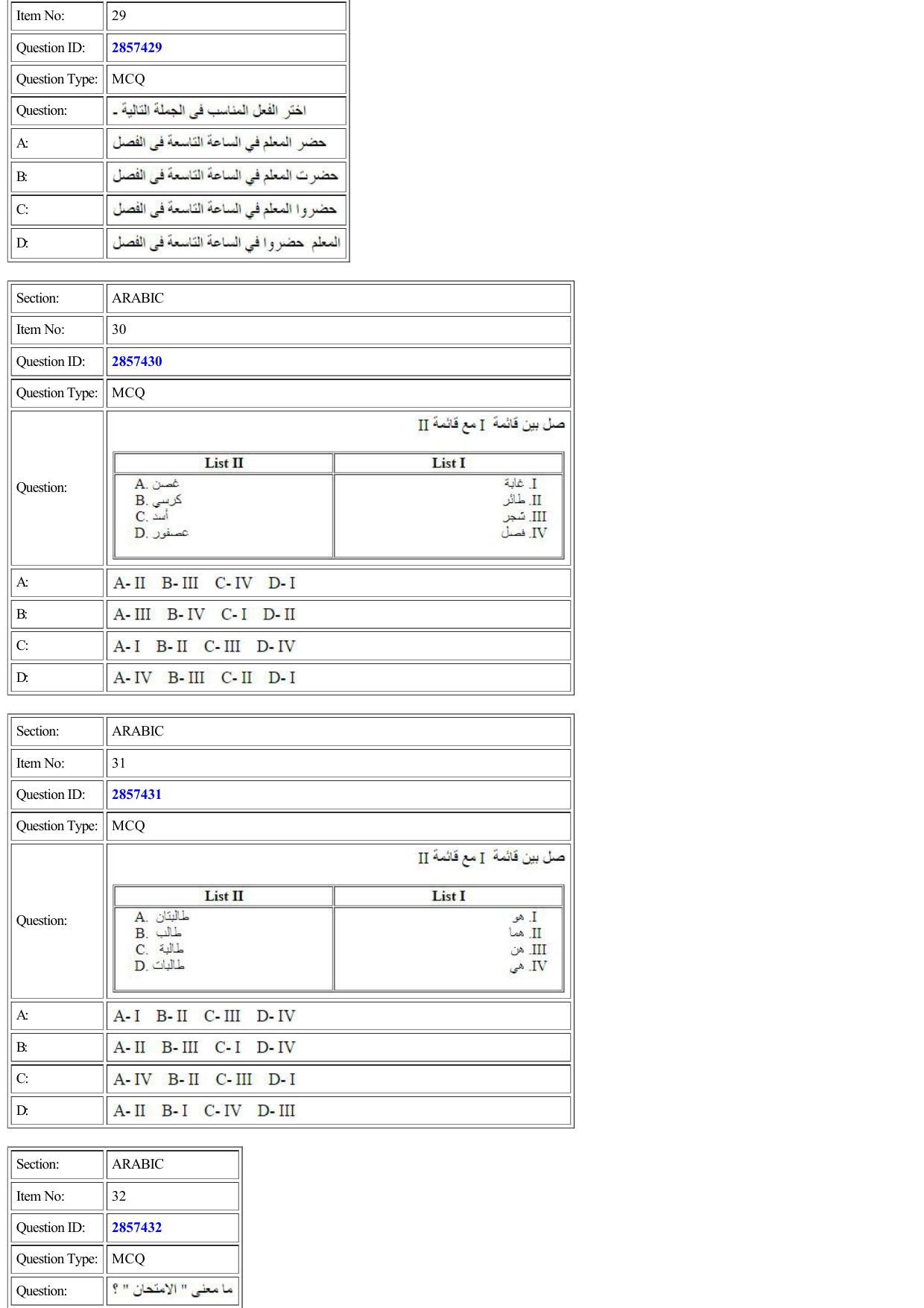 CUET 2022 Question Paper of Arabic - Page 10