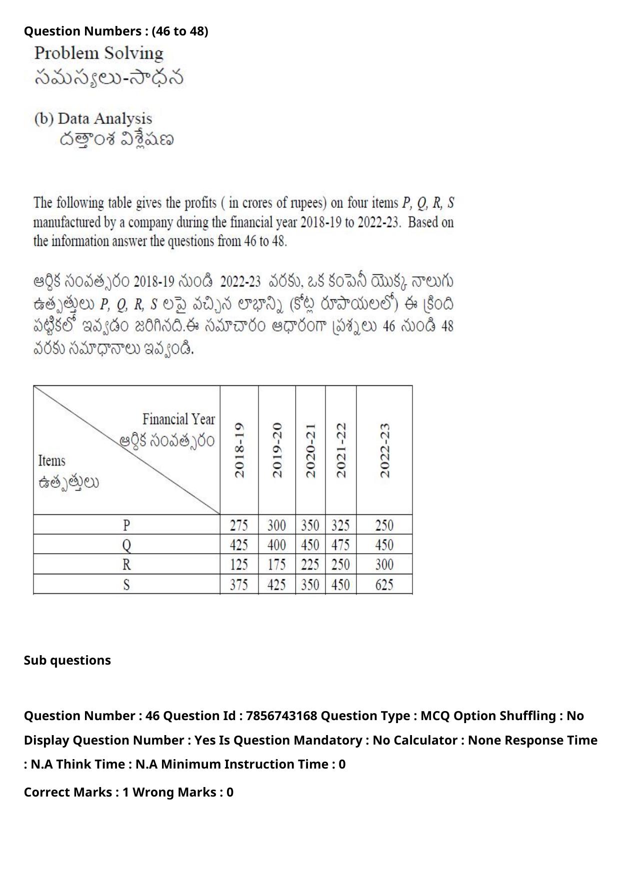 TS ICET 2023 26th May 2023 Afternoon - PRELIMINARY Question Papers - Page 48