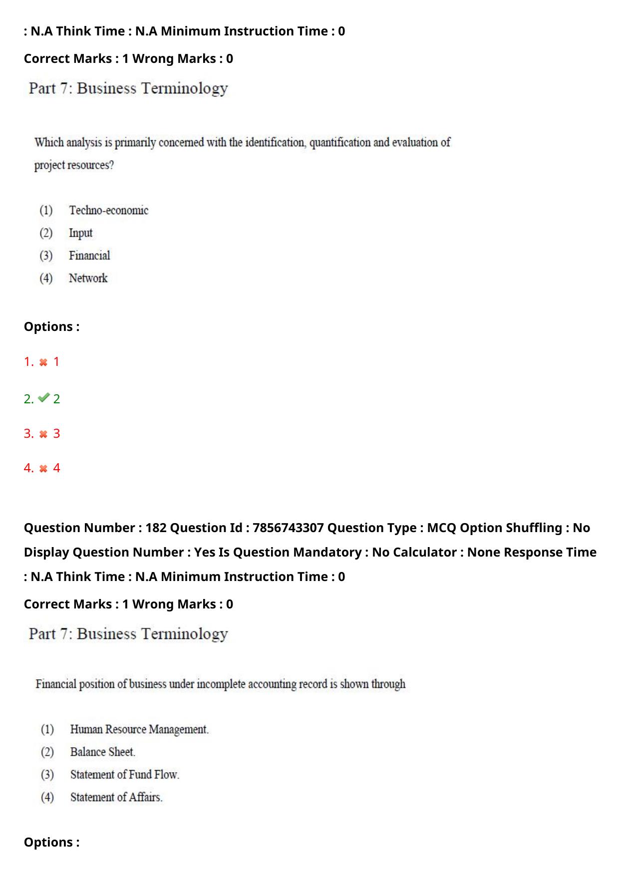 TS ICET 2023 26th May 2023 Afternoon - PRELIMINARY Question Papers - Page 178