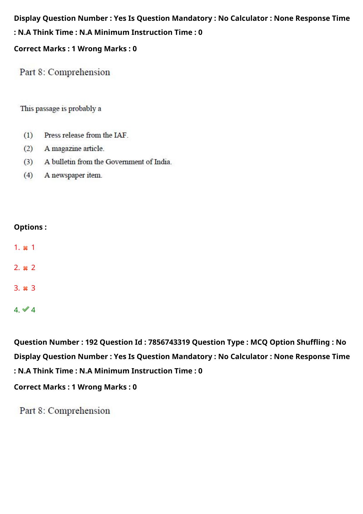 TS ICET 2023 26th May 2023 Afternoon - PRELIMINARY Question Papers - Page 186