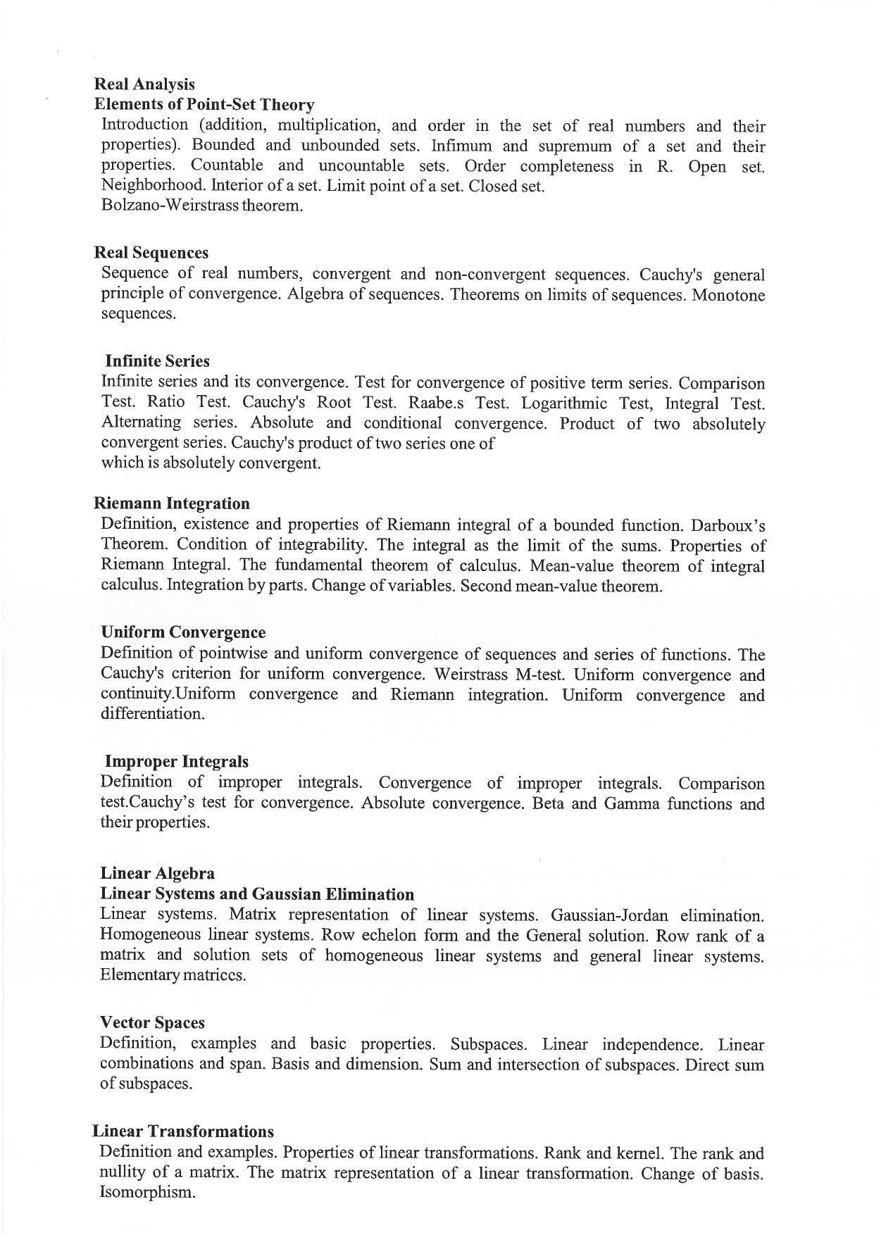 JMI Entrance Exam M27-M.Sc (Maths with Computer Science) Syllabus - Page 4