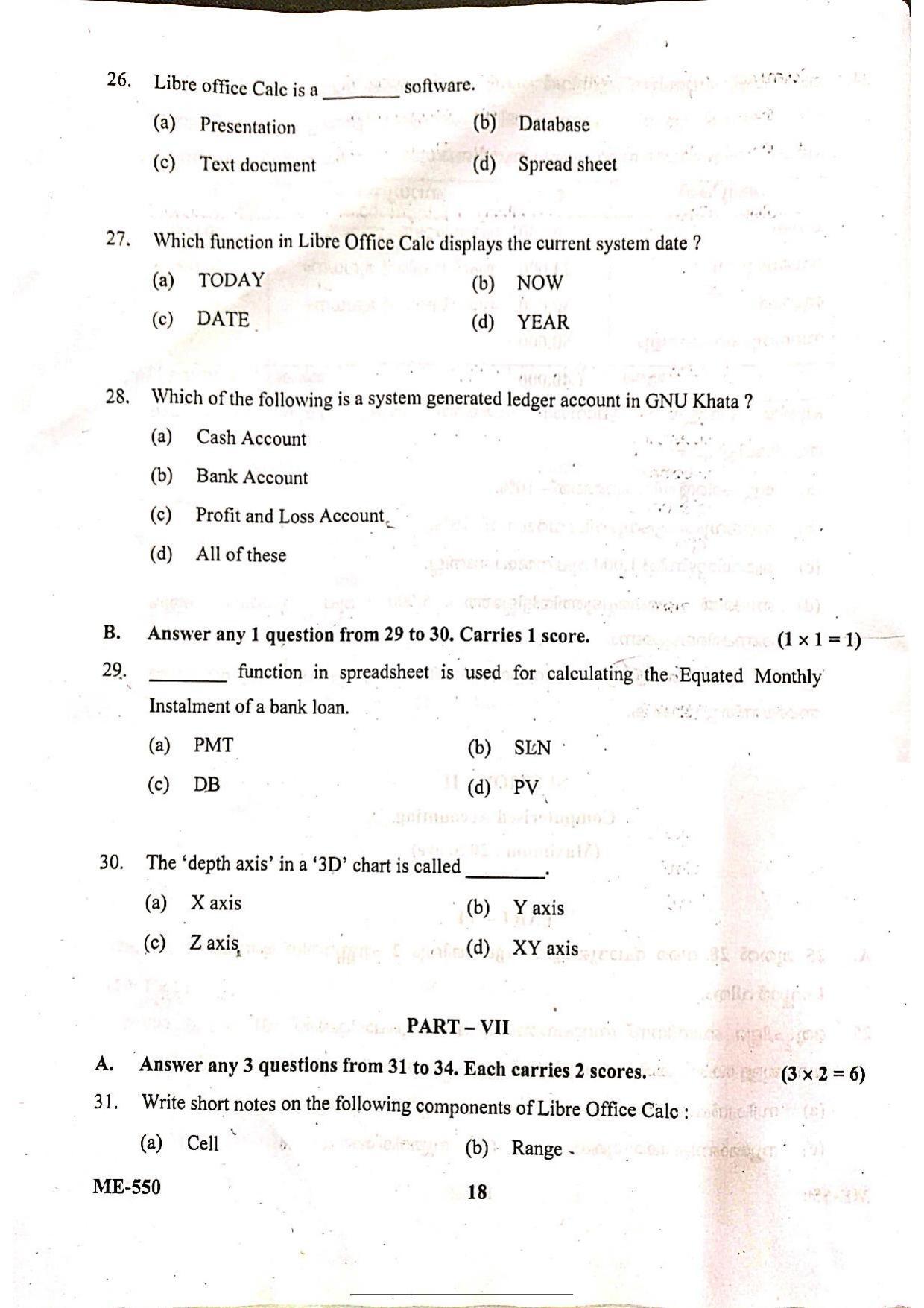 Kerala Plus Two 2022 Accountancy CA  Model Question Paper - Page 10