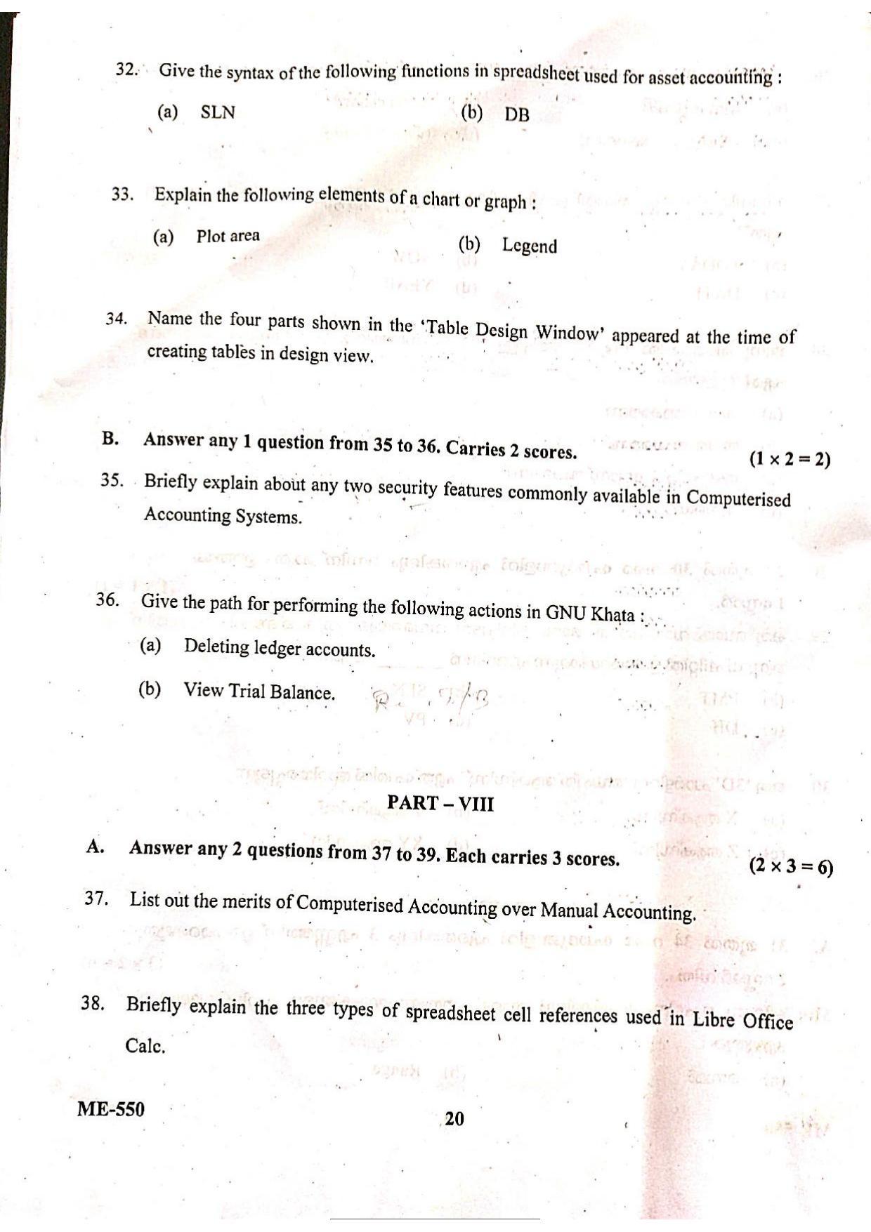 Kerala Plus Two 2022 Accountancy CA  Model Question Paper - Page 11