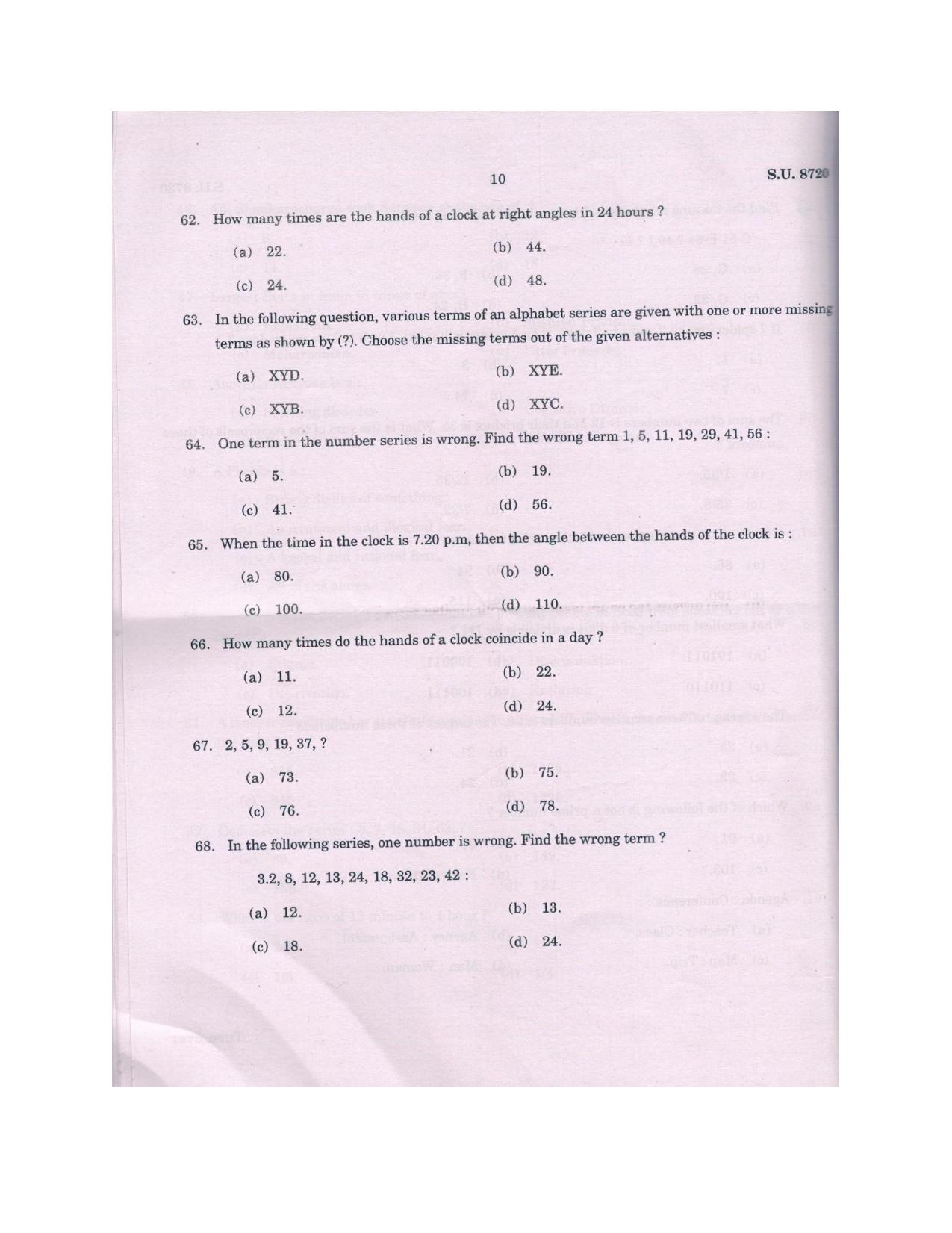 SSUS Entrance Exam MSW 2018 Question Paper - Page 10