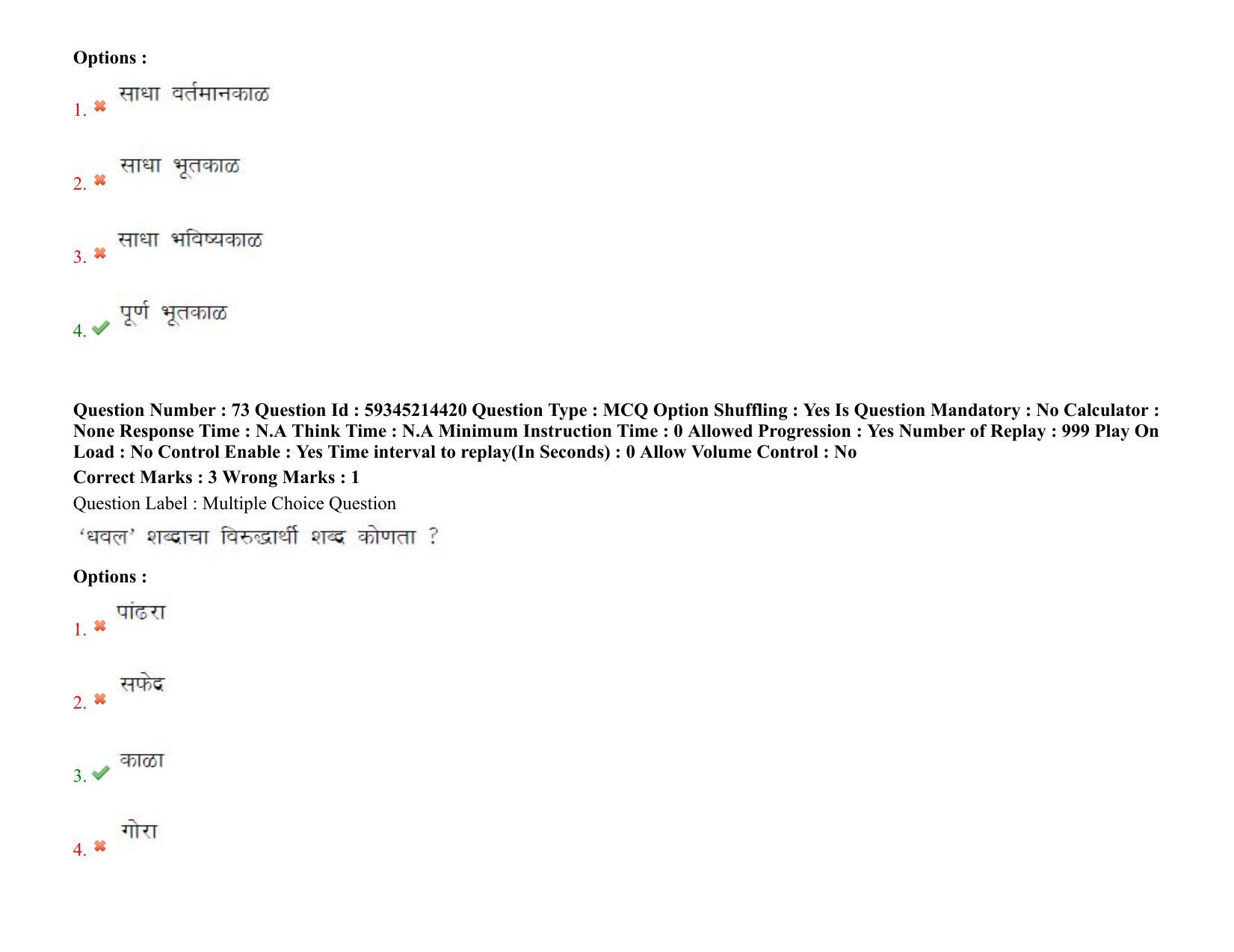 BHU RET Marathi 2021 Question Pape - Page 55