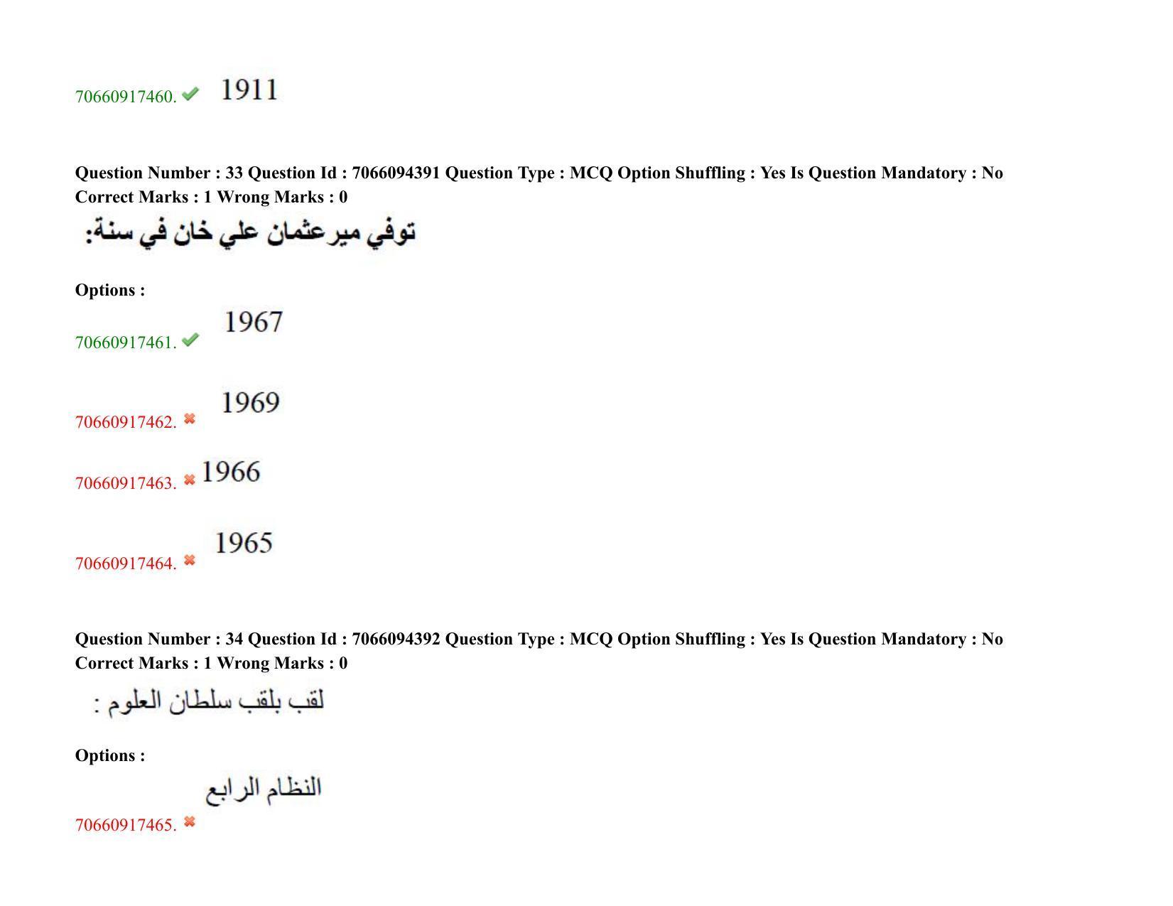 TS CPGET 2020 M.A. Arabic (Shift 1) Question Paper with Answer Key - Page 23