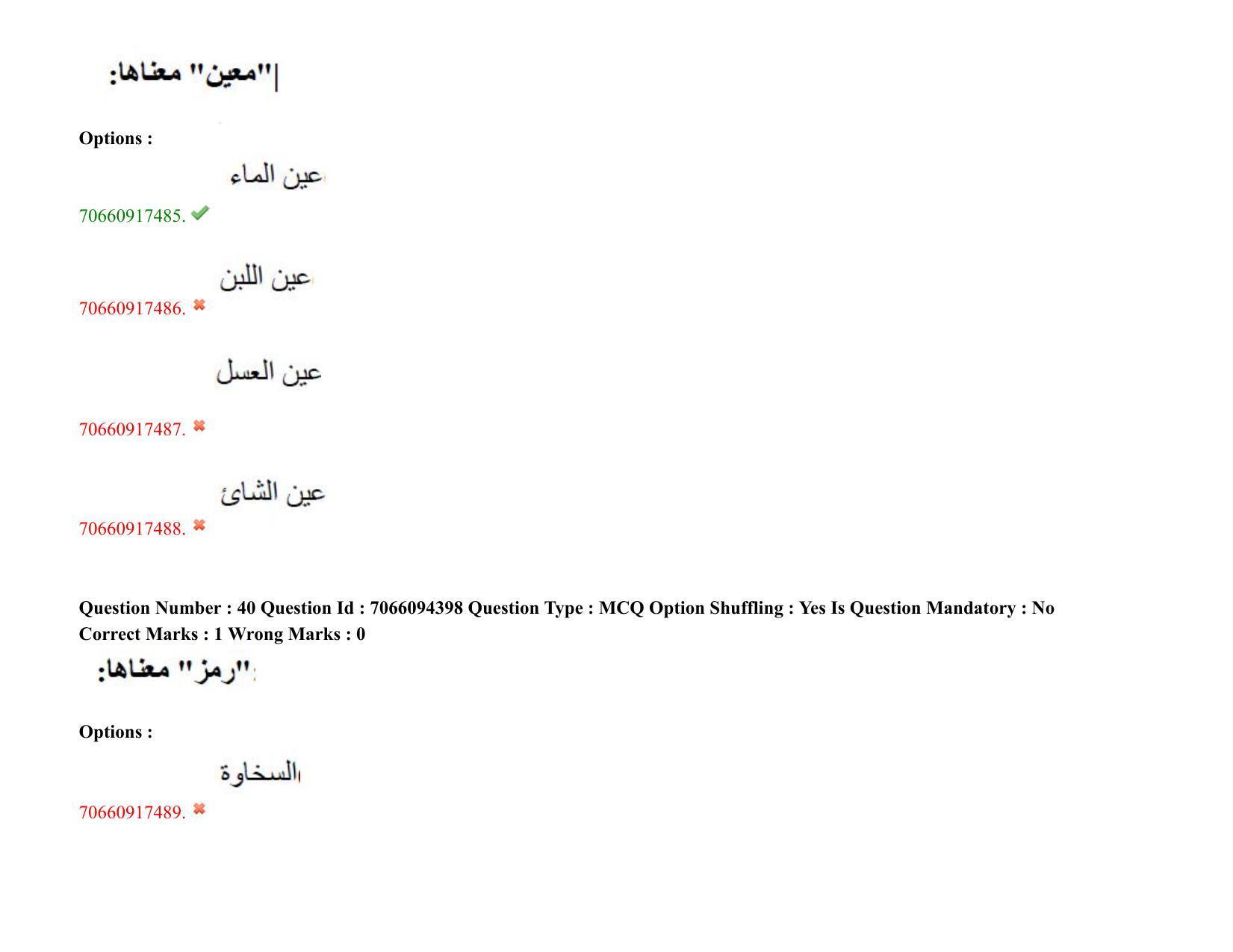 TS CPGET 2020 M.A. Arabic (Shift 1) Question Paper with Answer Key - Page 27