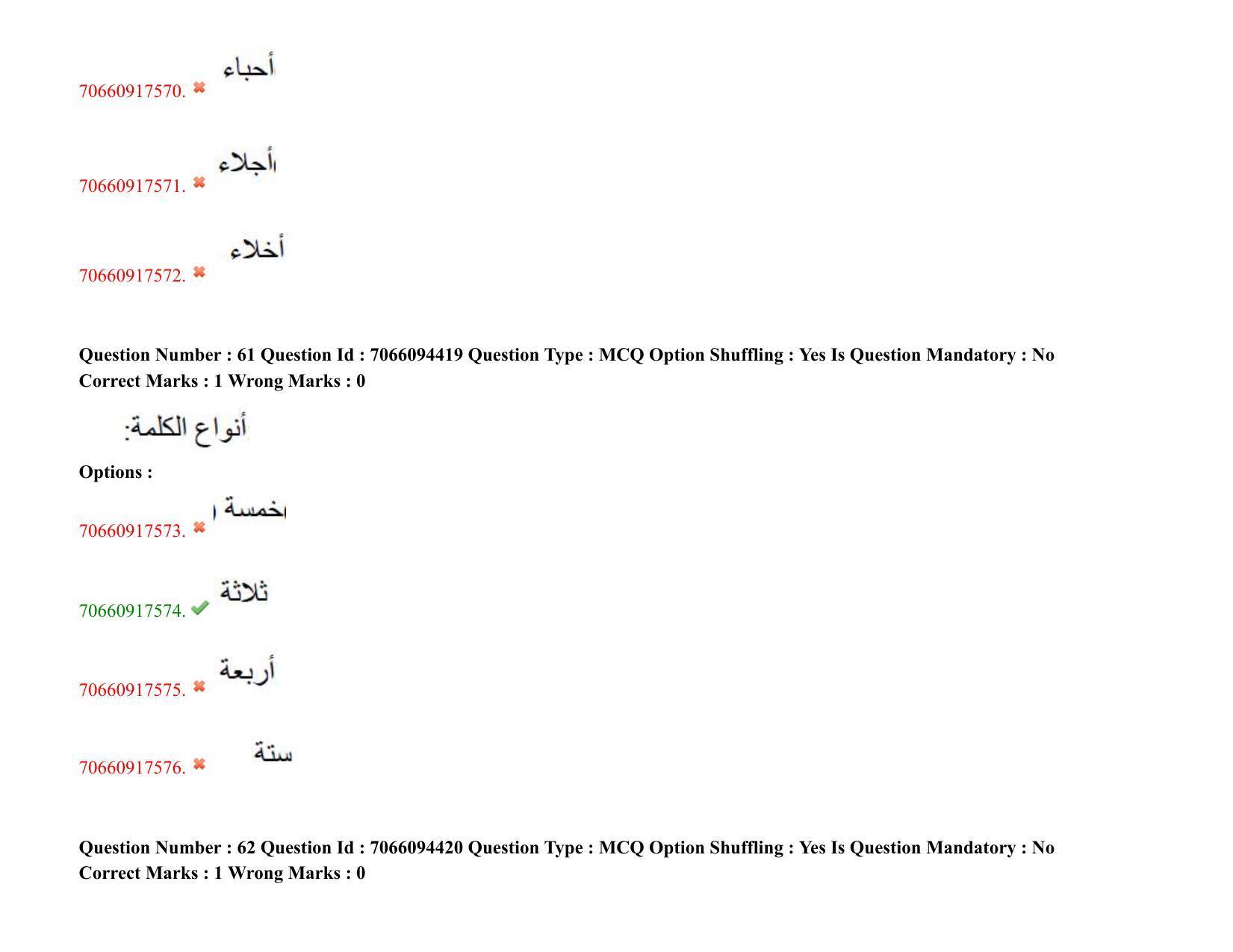 TS CPGET 2020 M.A. Arabic (Shift 1) Question Paper with Answer Key - Page 41