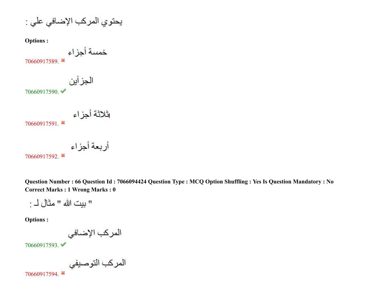 TS CPGET 2020 M.A. Arabic (Shift 1) Question Paper with Answer Key - Page 44
