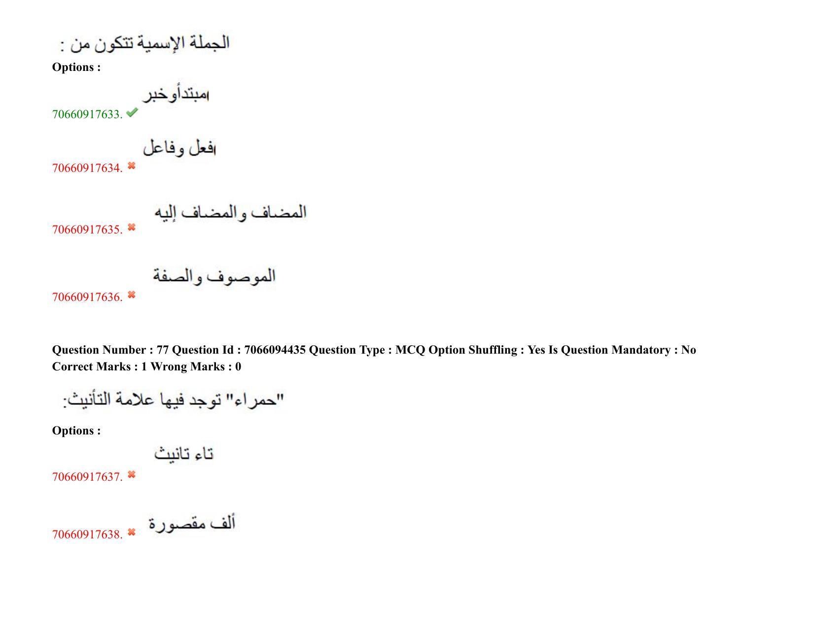 TS CPGET 2020 M.A. Arabic (Shift 1) Question Paper with Answer Key - Page 51