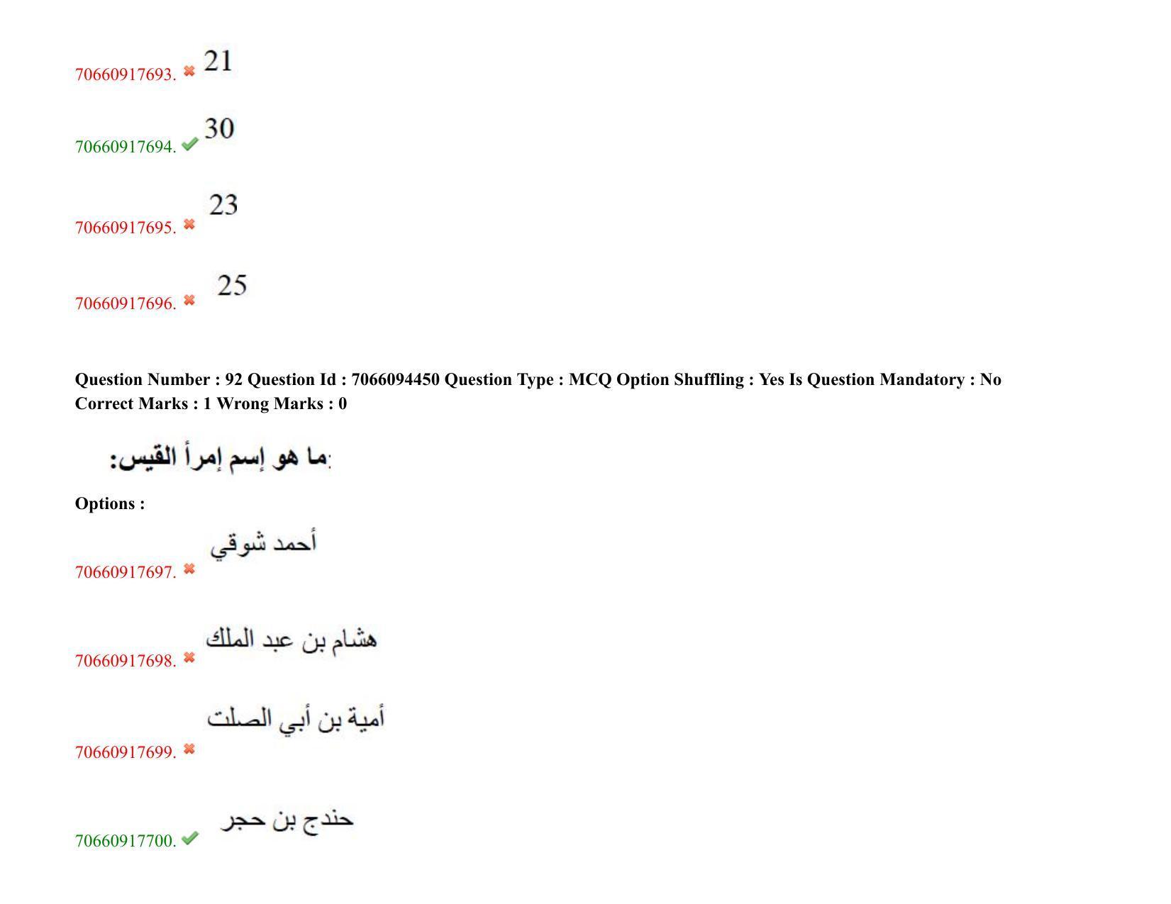 TS CPGET 2020 M.A. Arabic (Shift 1) Question Paper with Answer Key - Page 61