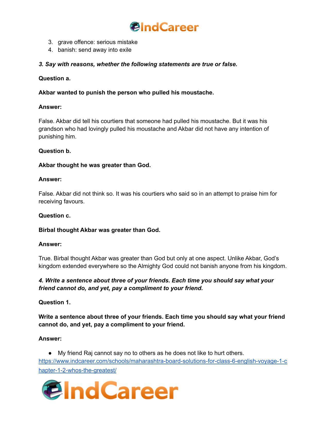 Maharashtra Board Solutions for Class 6- English (Voyage 1): Chapter 1.2- Who’s the Greatest? - Page 3
