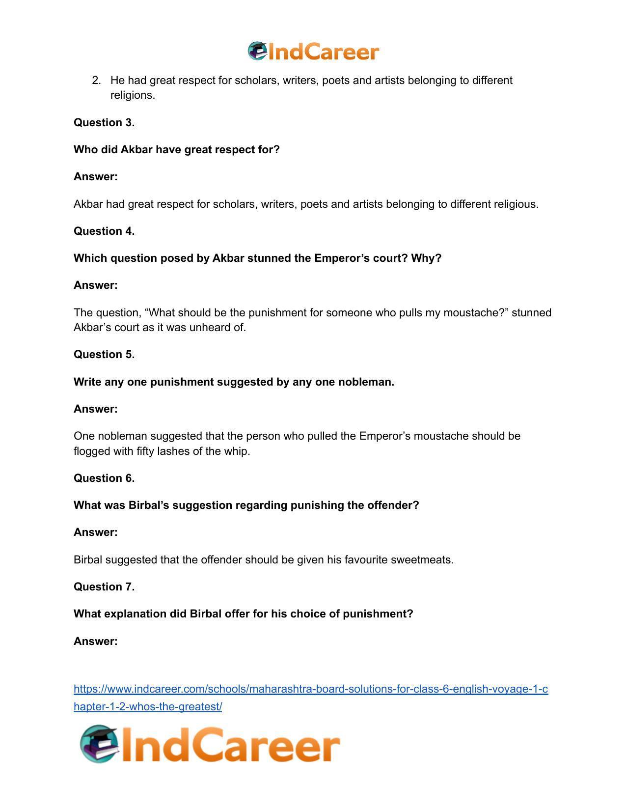 Maharashtra Board Solutions for Class 6- English (Voyage 1): Chapter 1.2- Who’s the Greatest? - Page 6