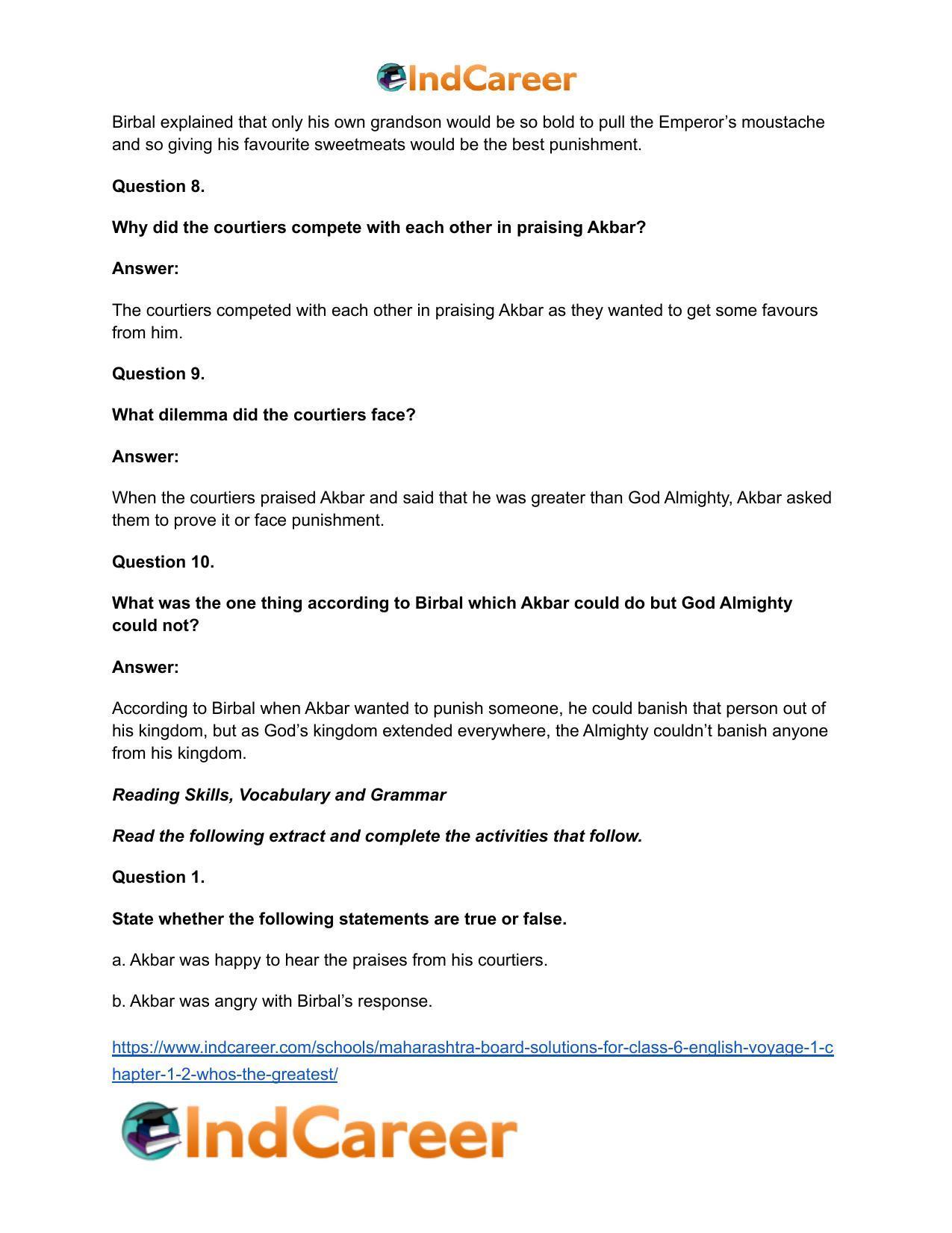Maharashtra Board Solutions for Class 6- English (Voyage 1): Chapter 1.2- Who’s the Greatest? - Page 7