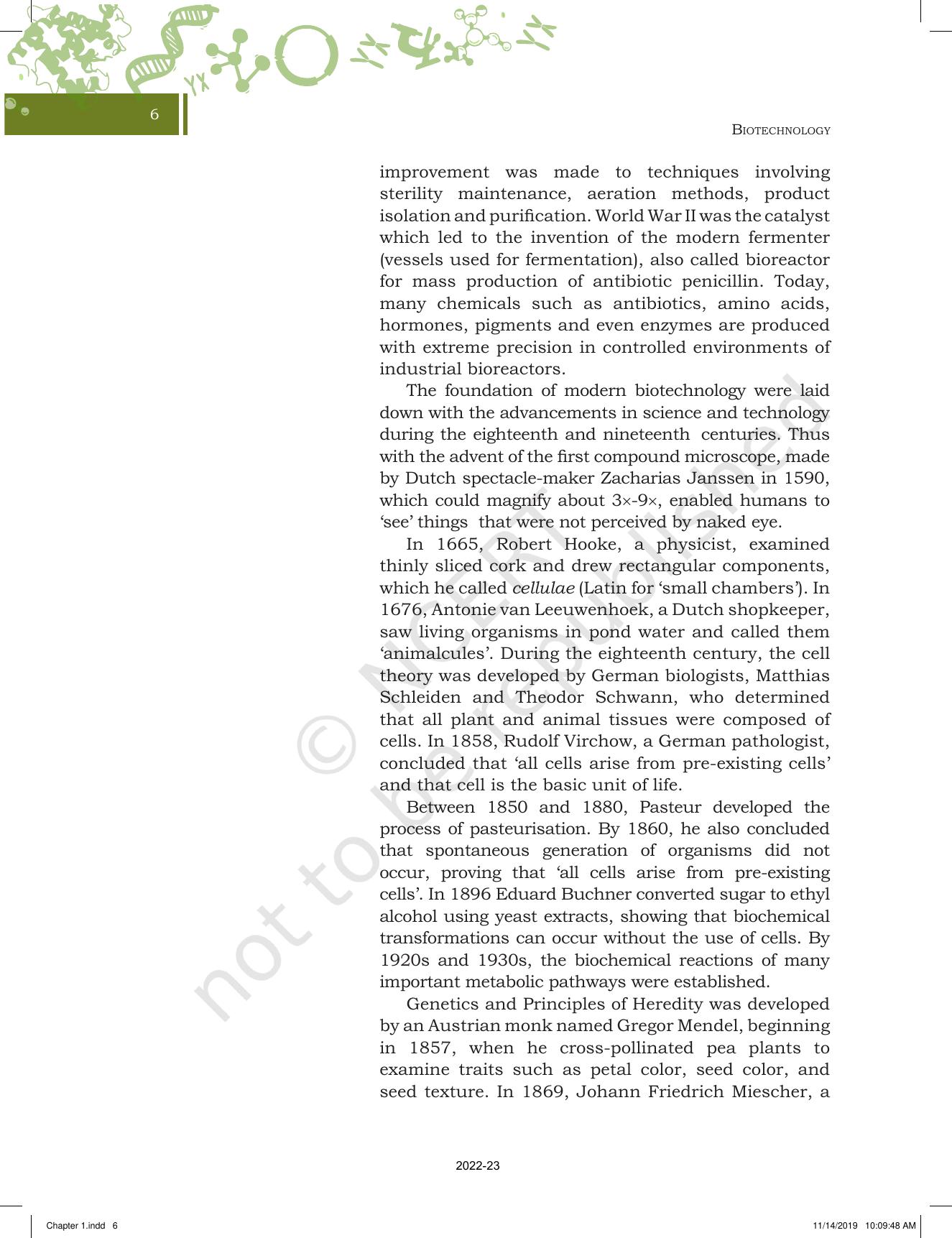 NCERT Book for Class 11 Biotechnology Chapter 1 Introduction - Page 6