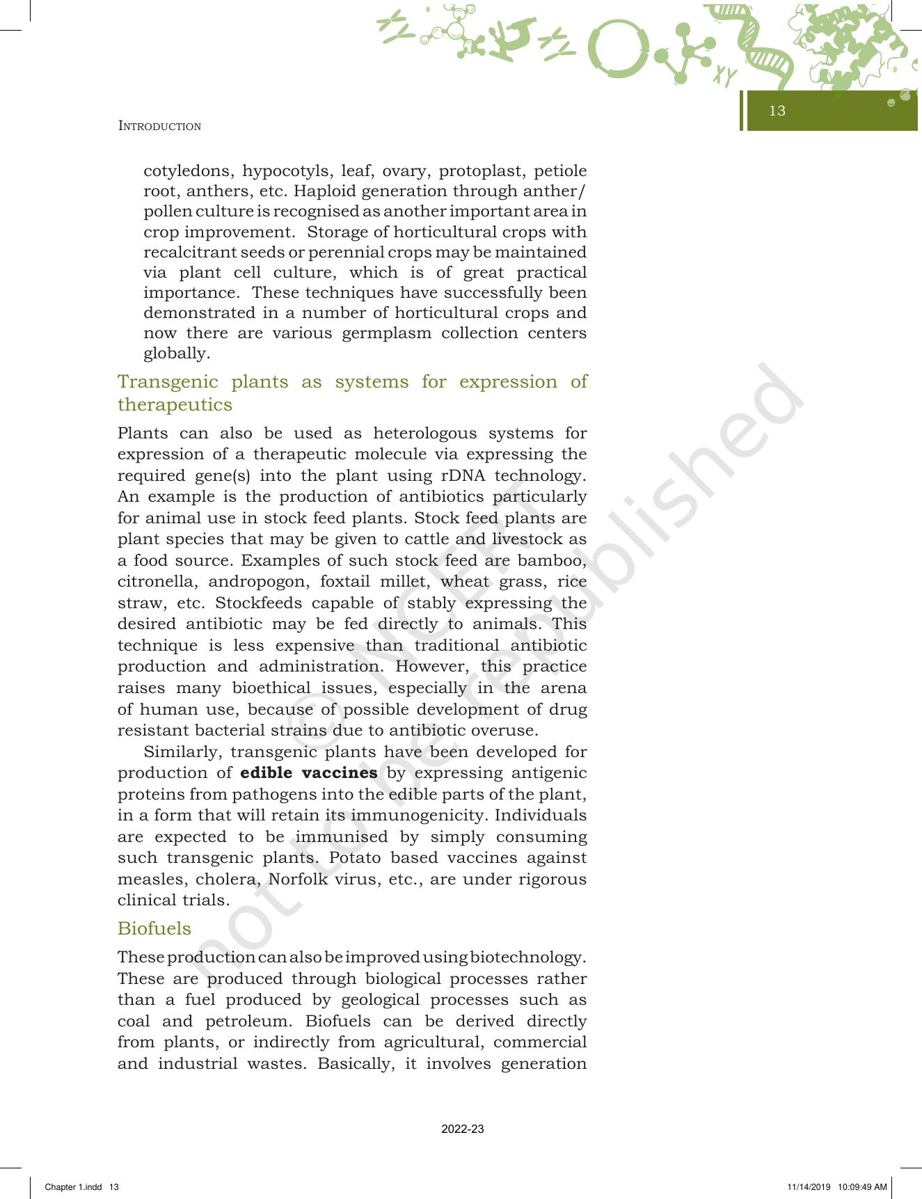 NCERT Book for Class 11 Biotechnology Chapter 1 Introduction - Page 13