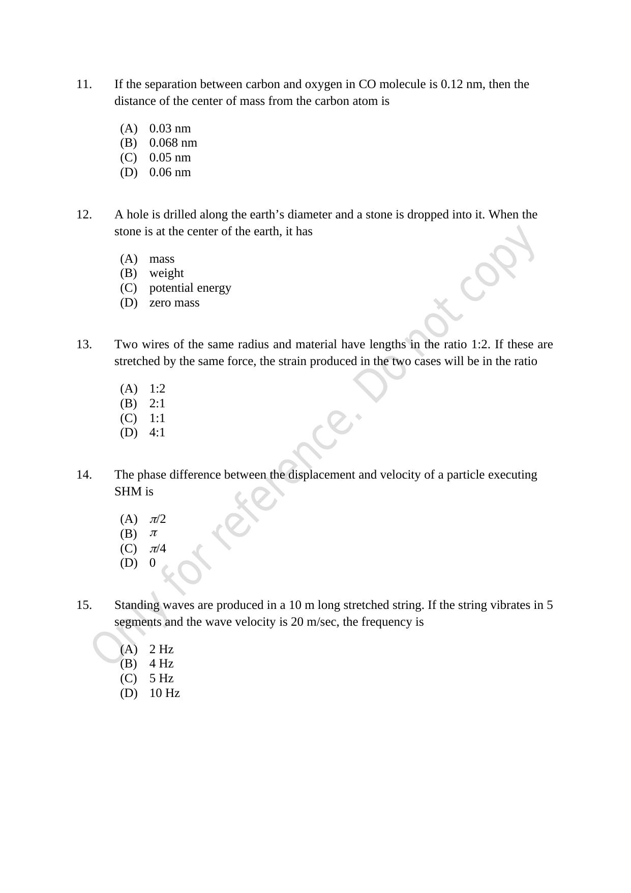 CUSAT CAT 2021 B.Tech Shift III Question Paper - Page 3