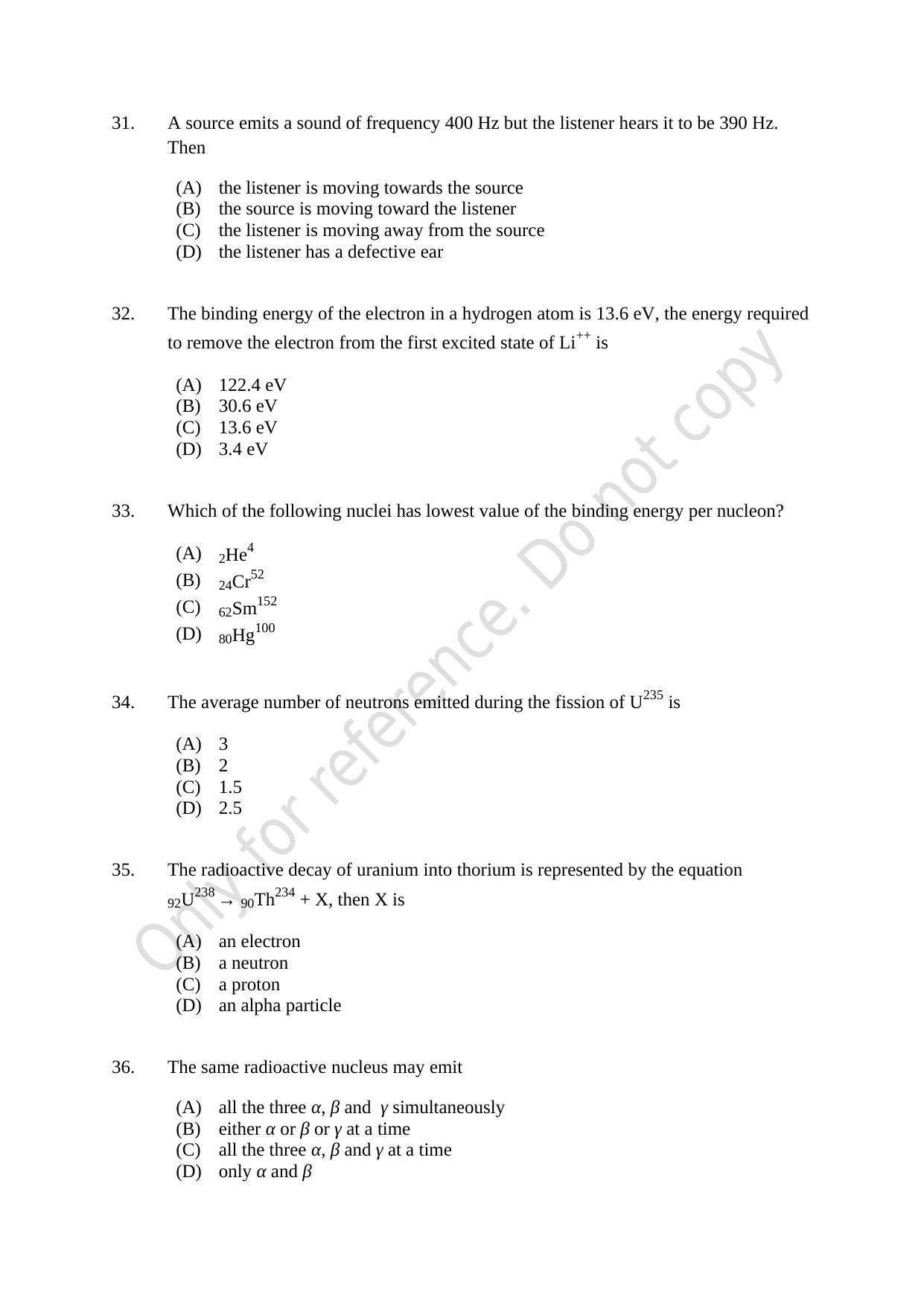 CUSAT CAT 2021 B.Tech Shift III Question Paper - Page 7