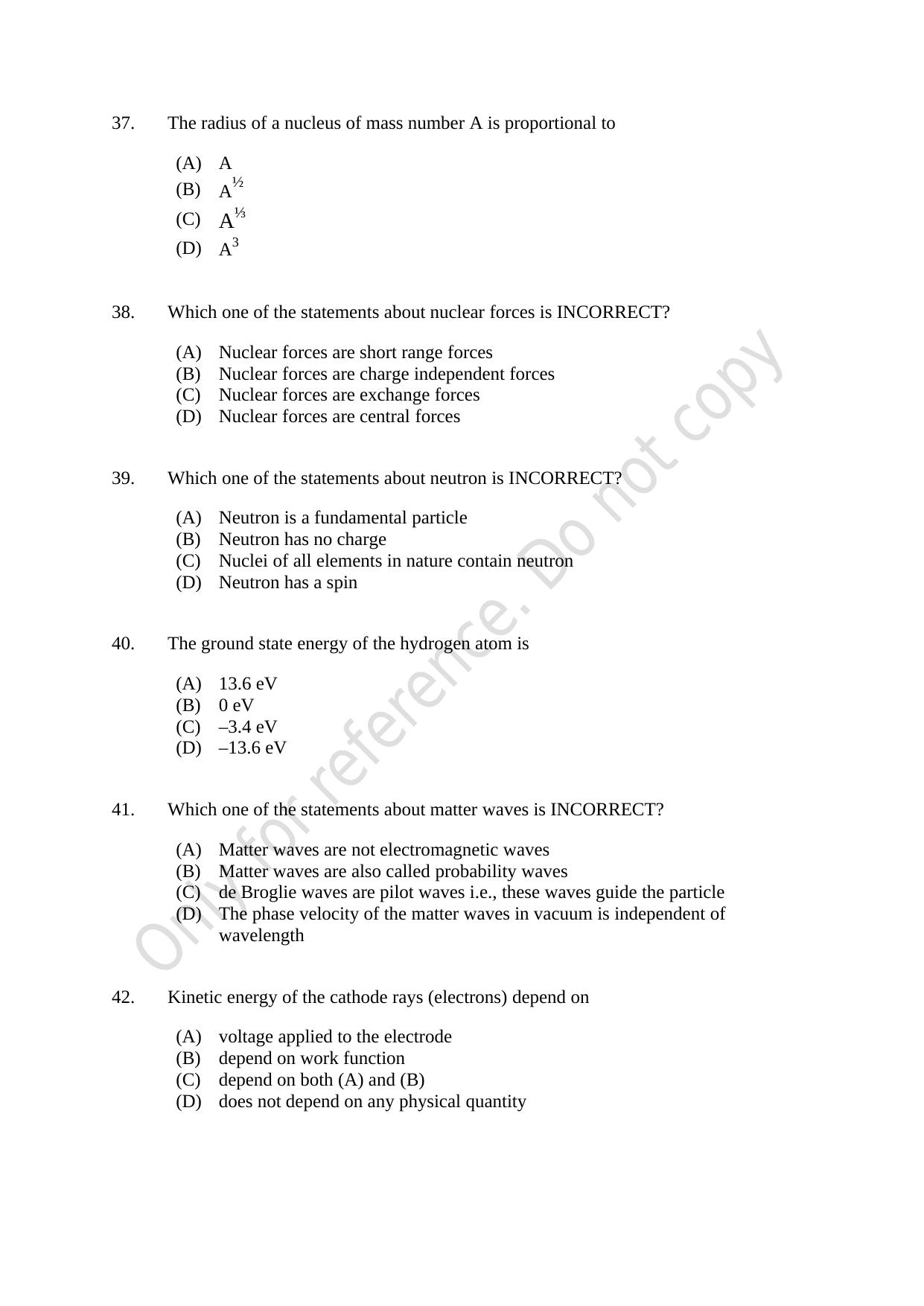 CUSAT CAT 2021 B.Tech Shift III Question Paper - Page 8