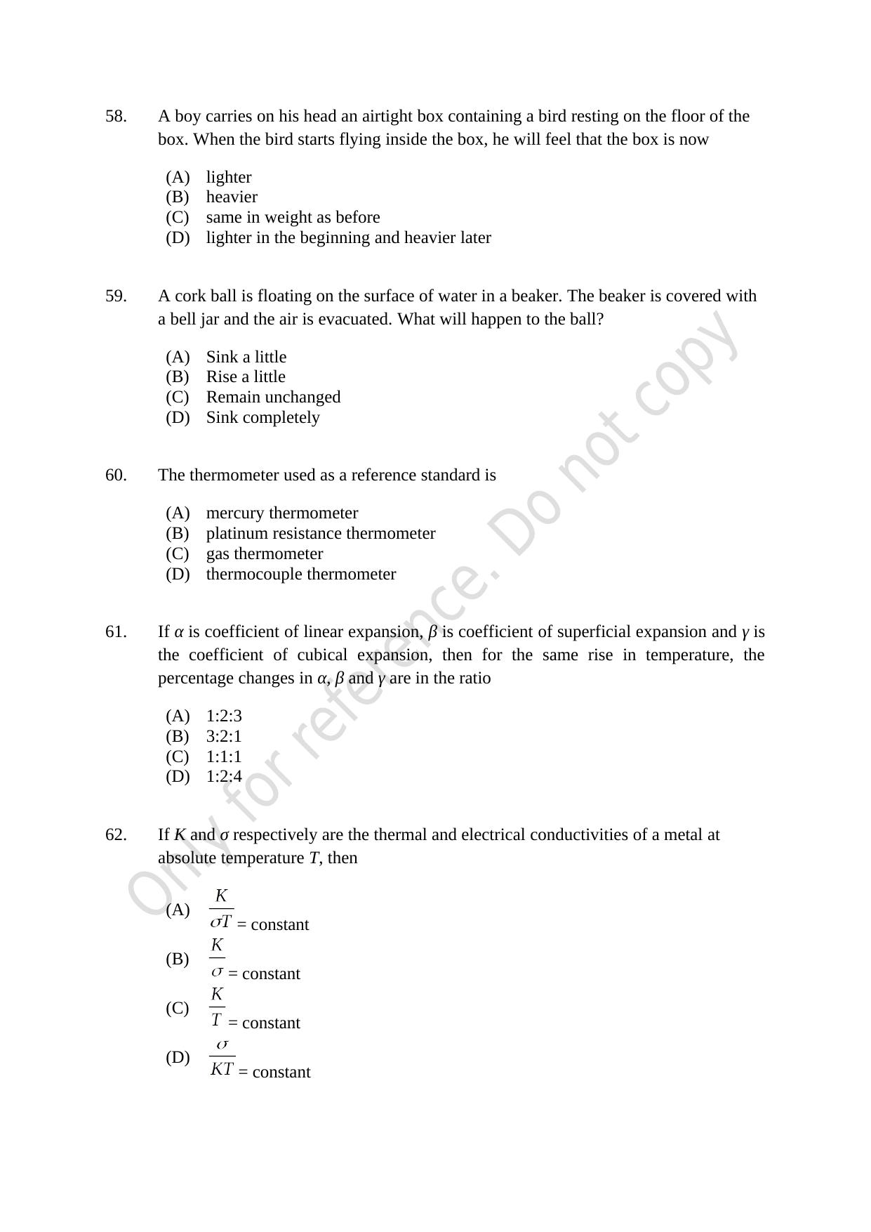 CUSAT CAT 2021 B.Tech Shift III Question Paper - Page 12