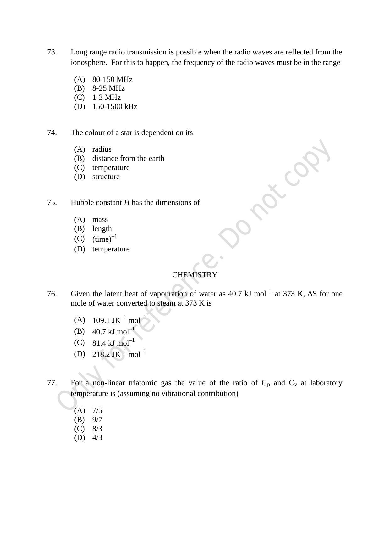 CUSAT CAT 2021 B.Tech Shift III Question Paper - Page 16