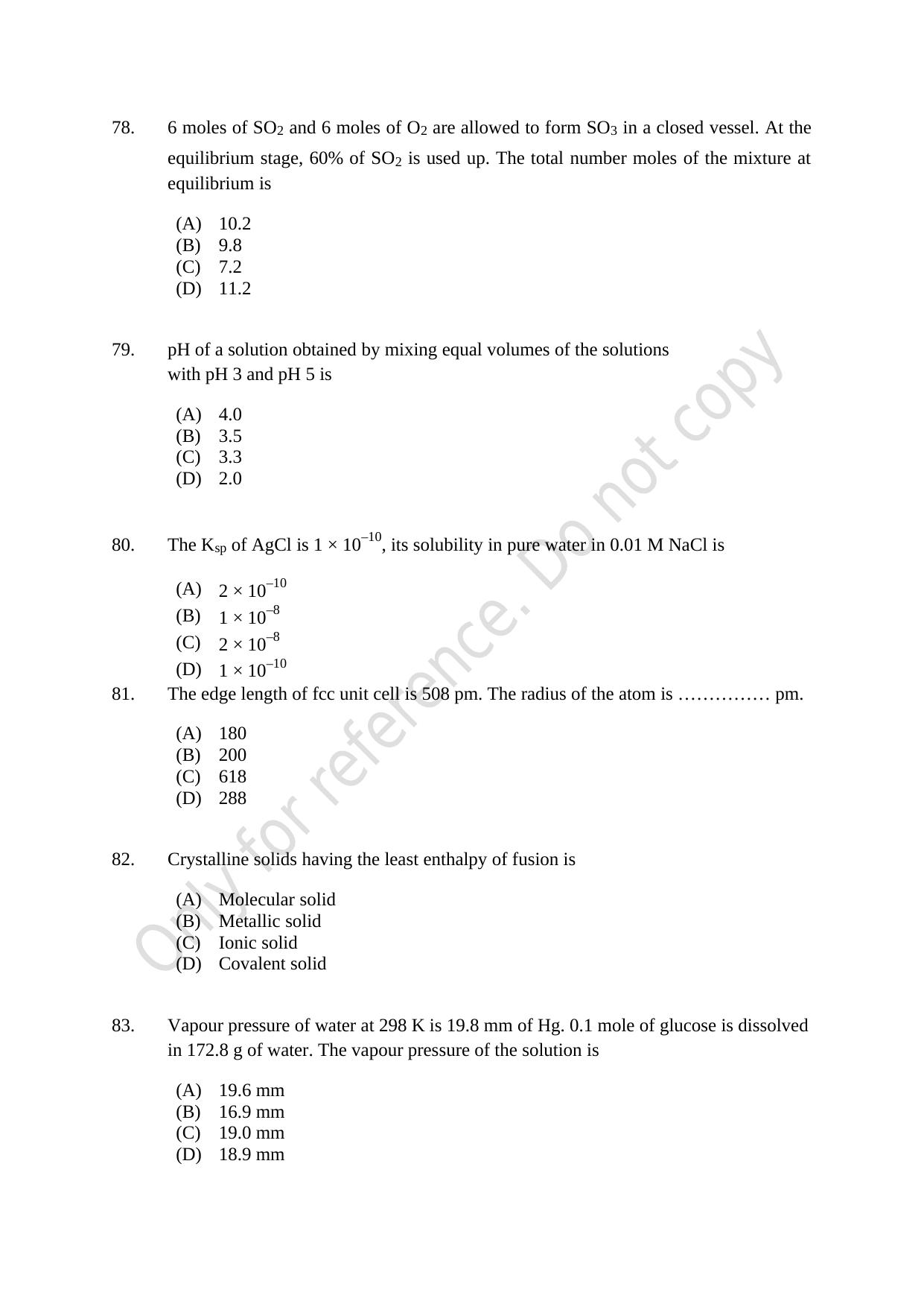 CUSAT CAT 2021 B.Tech Shift III Question Paper - Page 17