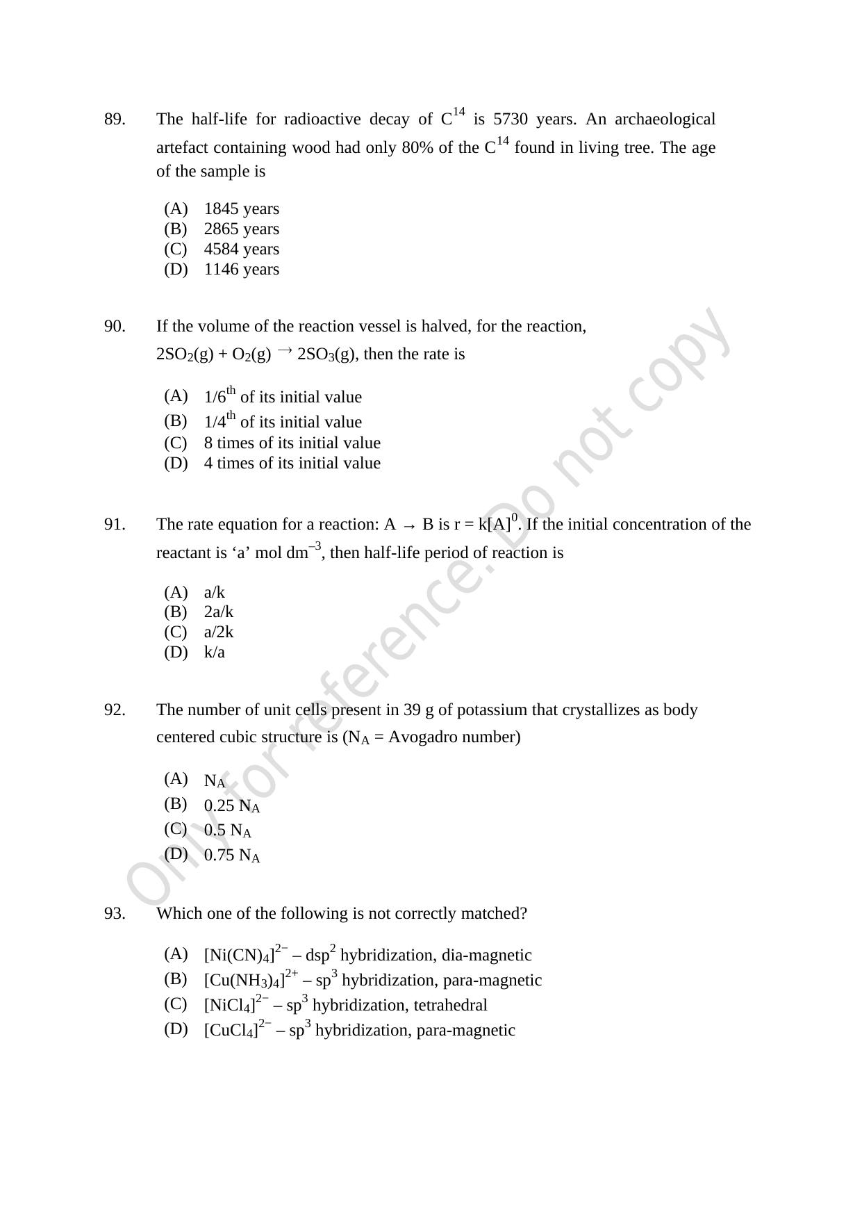 CUSAT CAT 2021 B.Tech Shift III Question Paper - Page 19