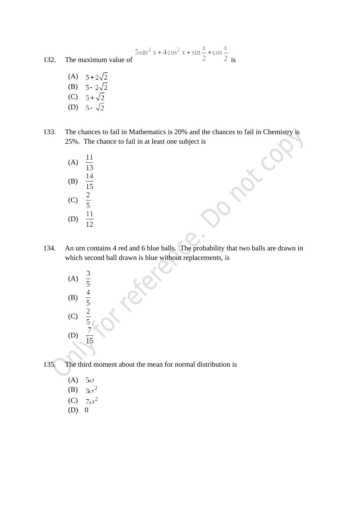 CUSAT CAT 2021 B.Tech Shift III Question Paper - Page 28