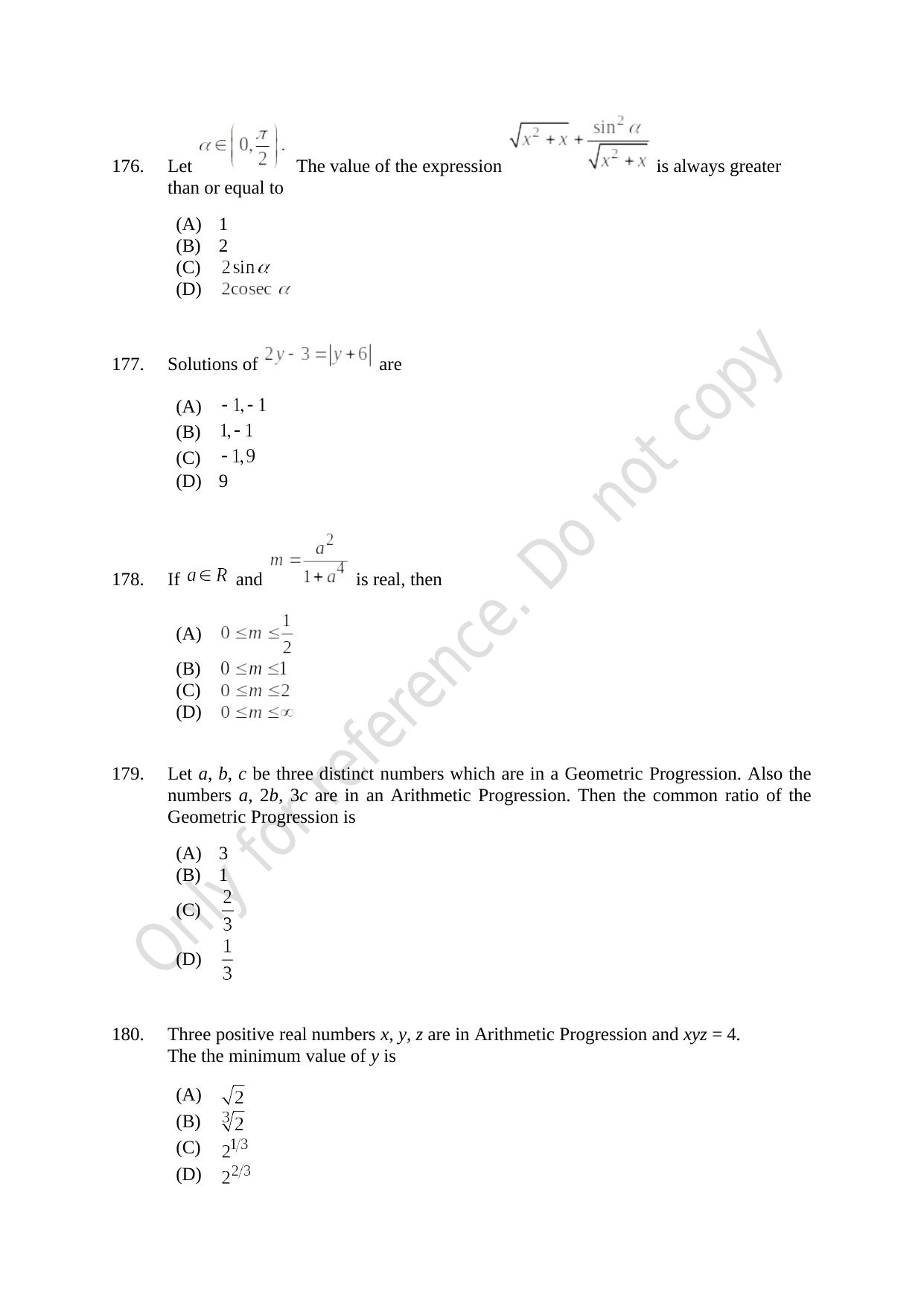 CUSAT CAT 2021 B.Tech Shift III Question Paper - Page 39