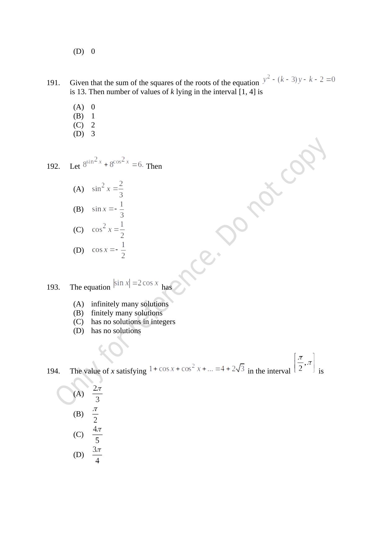 CUSAT CAT 2021 B.Tech Shift III Question Paper - Page 42