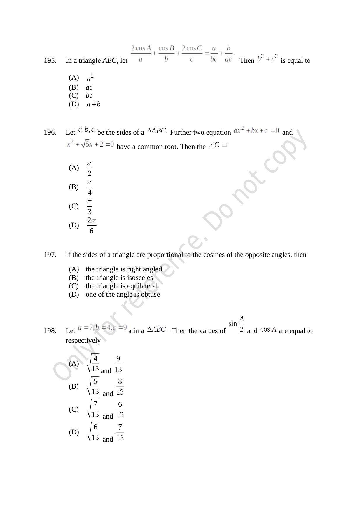 CUSAT CAT 2021 B.Tech Shift III Question Paper - Page 43