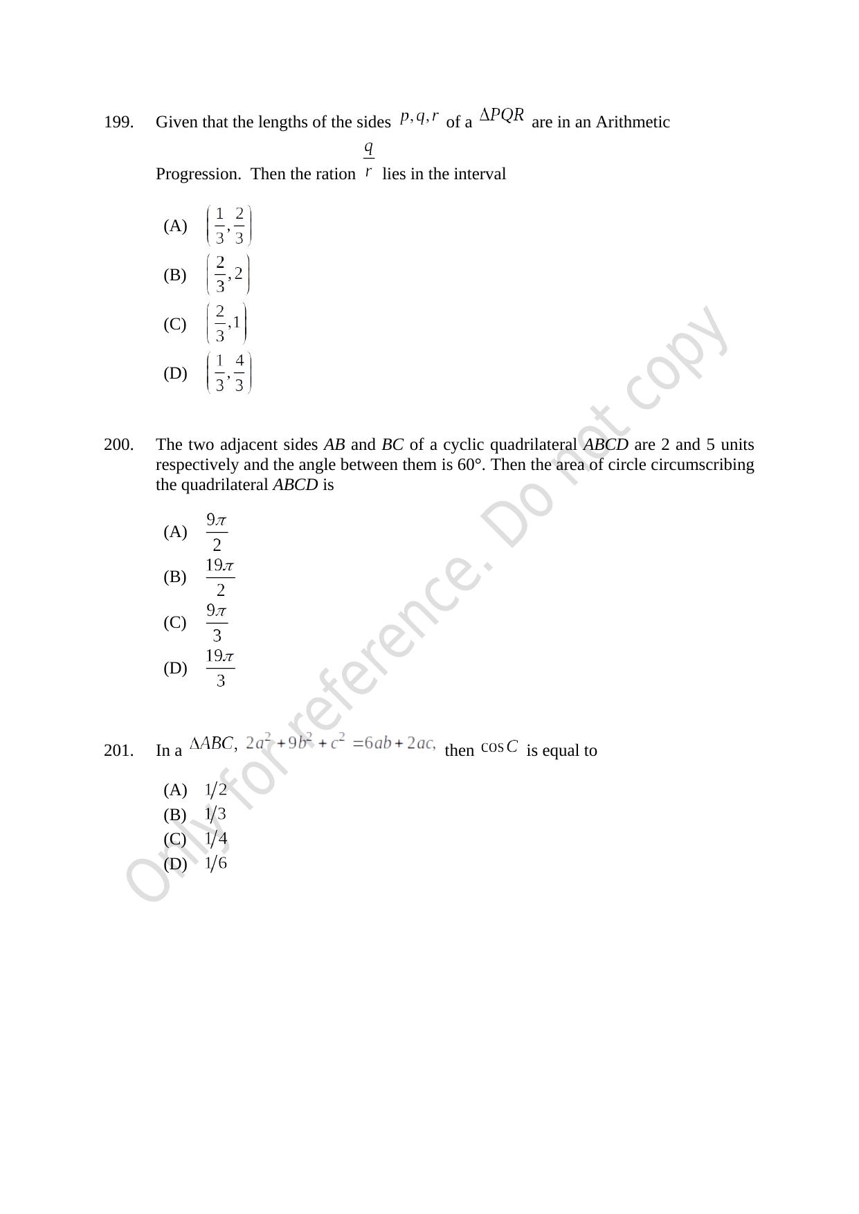 CUSAT CAT 2021 B.Tech Shift III Question Paper - Page 44
