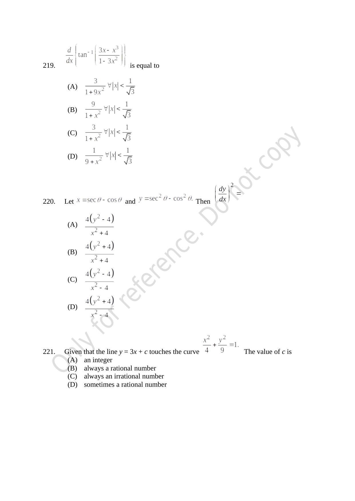 CUSAT CAT 2021 B.Tech Shift III Question Paper - Page 49