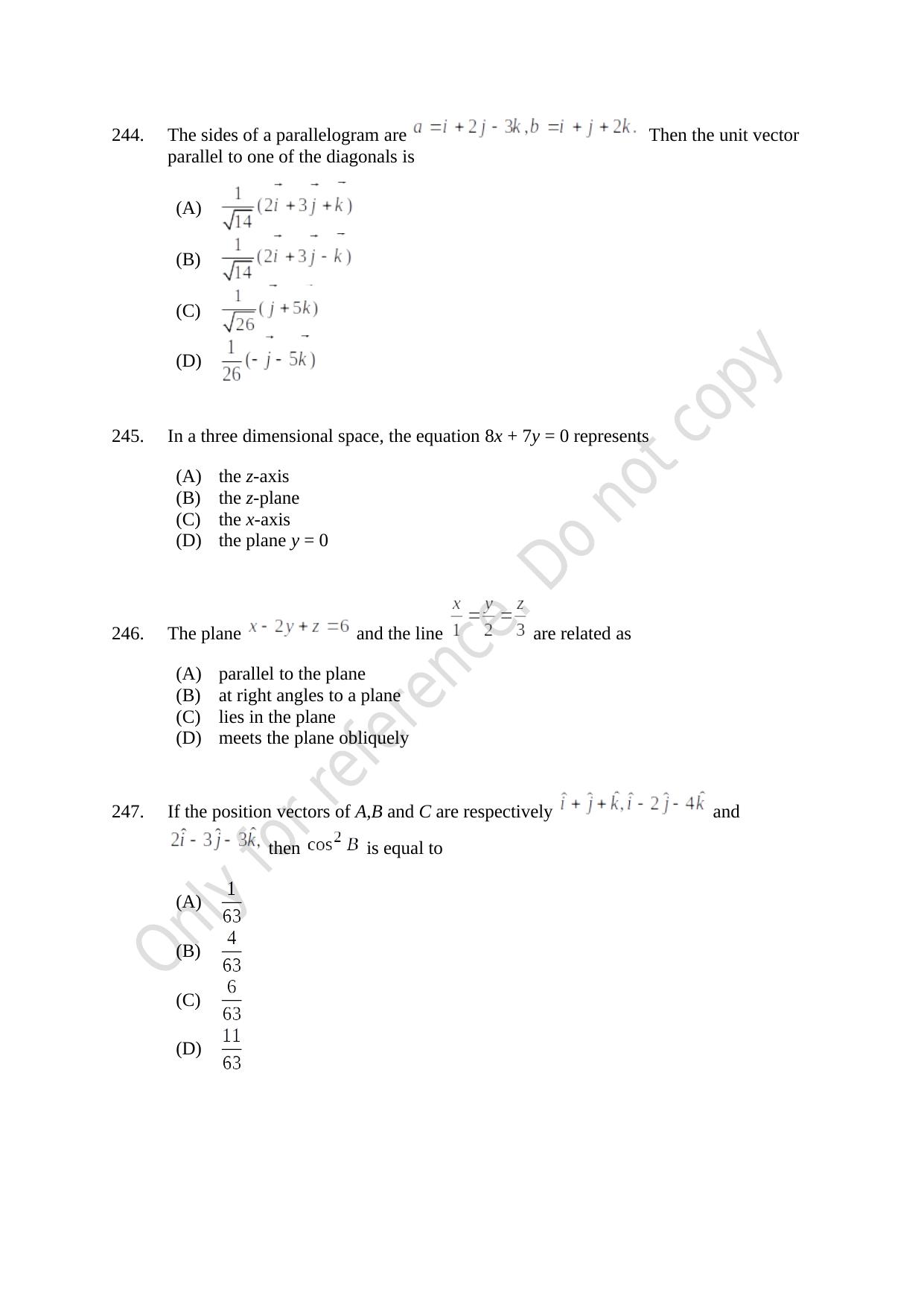 CUSAT CAT 2021 B.Tech Shift III Question Paper - Page 55