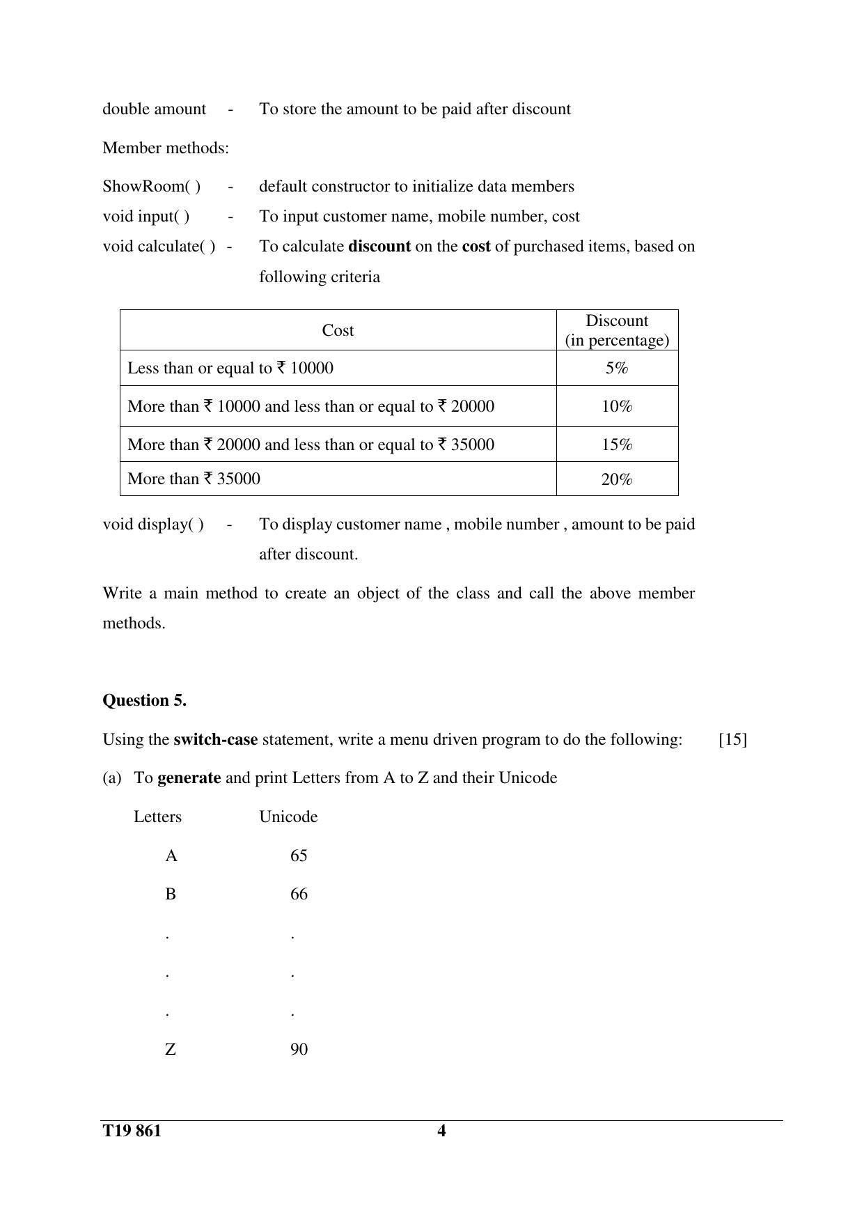 ISC Class 12 2019 Computer Applications Question Paper - Page 4