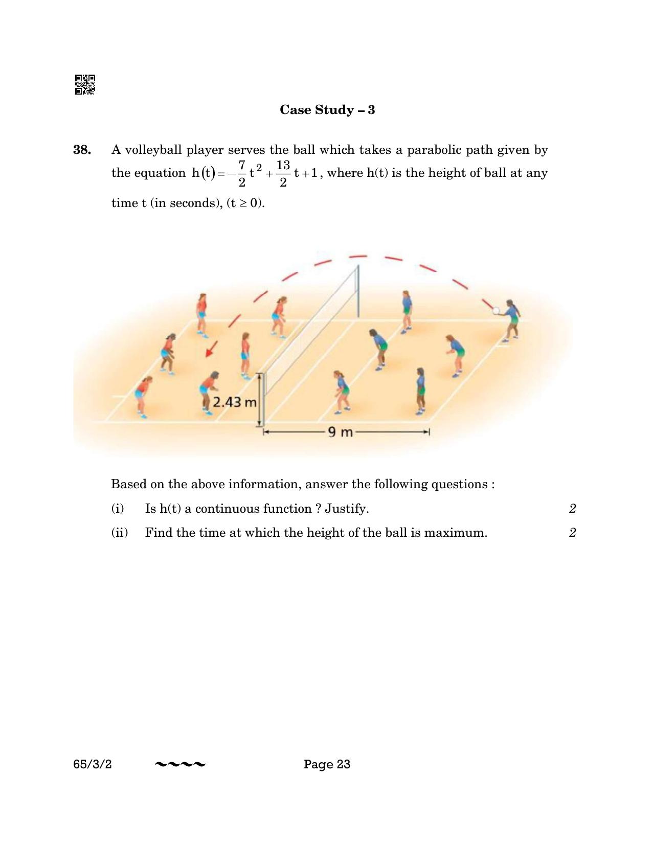 CBSE Class 12 65-3-2 MATHEMATICS 2023 Question Paper - Page 23