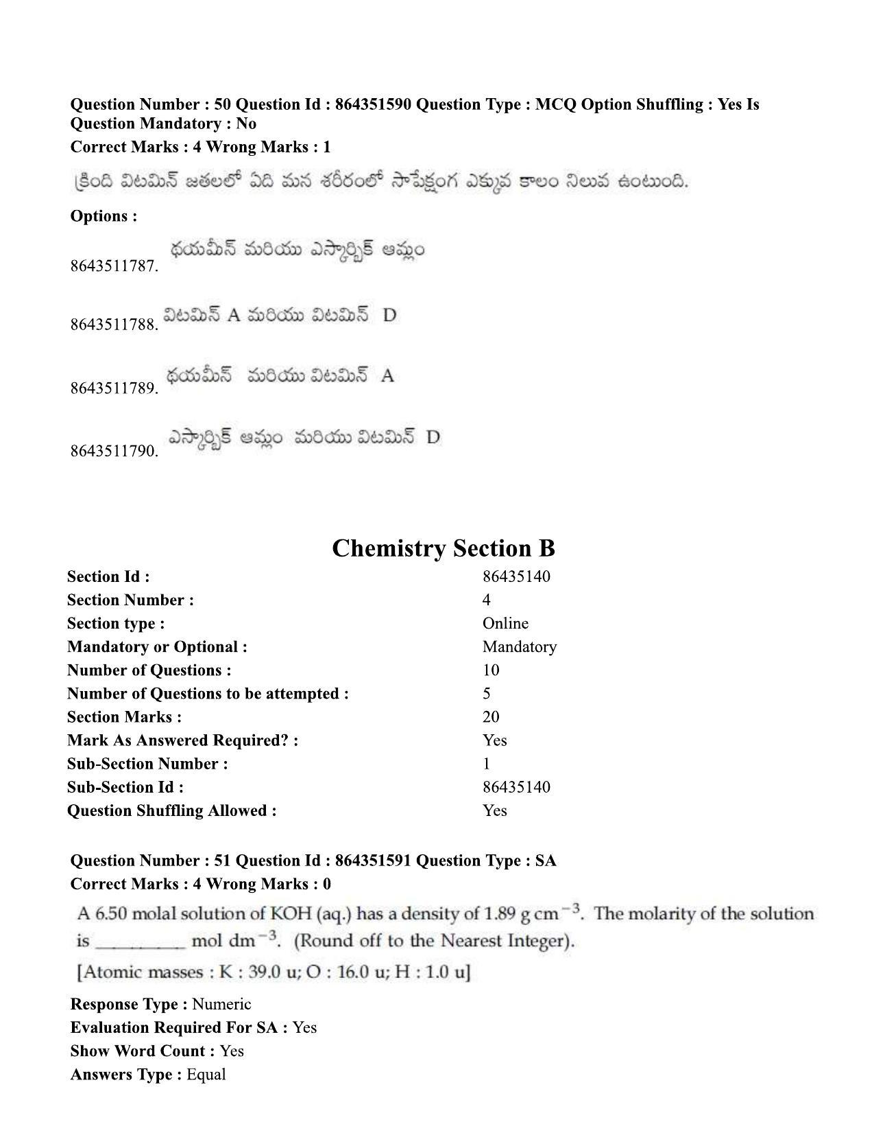 JEE Mains 2021: BTech ETE (Shift 1) 16-03-2021 Question Paper - Page 61