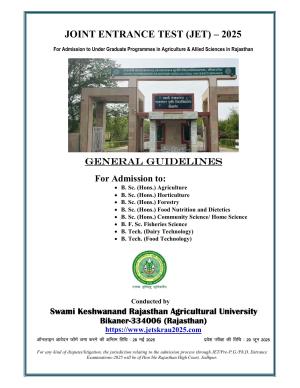Rajasthan JET 2025 Syllabus