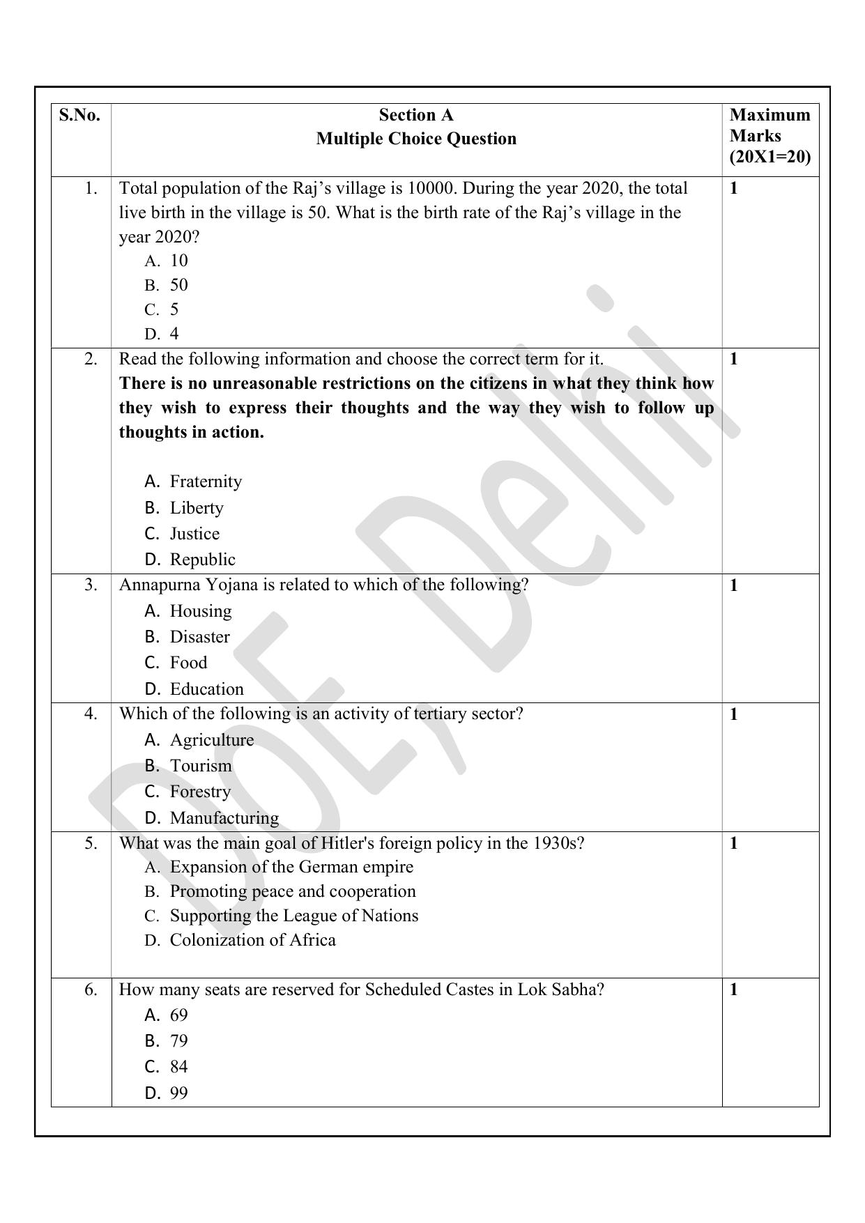 Edudel Class 9 Social Science (English) Practice Papers-2 (2023-24) - Page 2