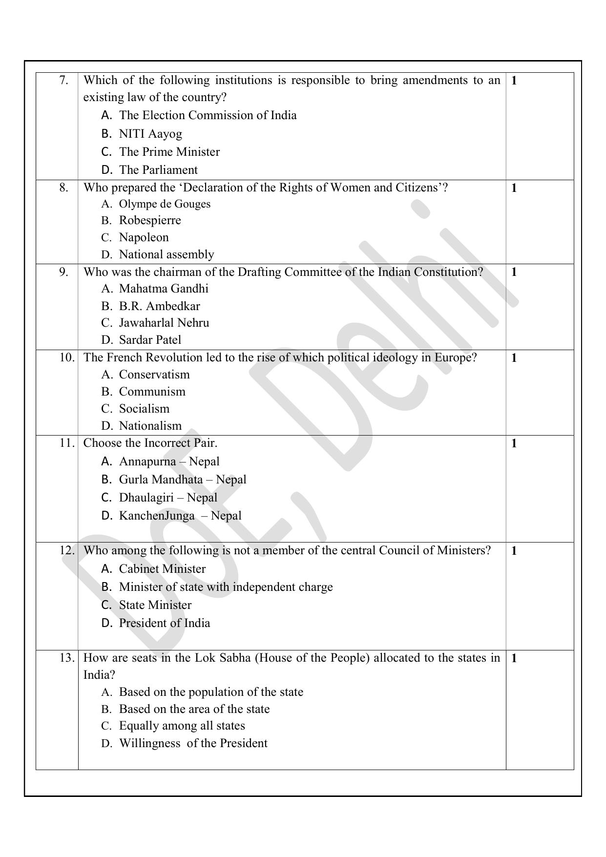 Edudel Class 9 Social Science (English) Practice Papers-2 (2023-24) - Page 3