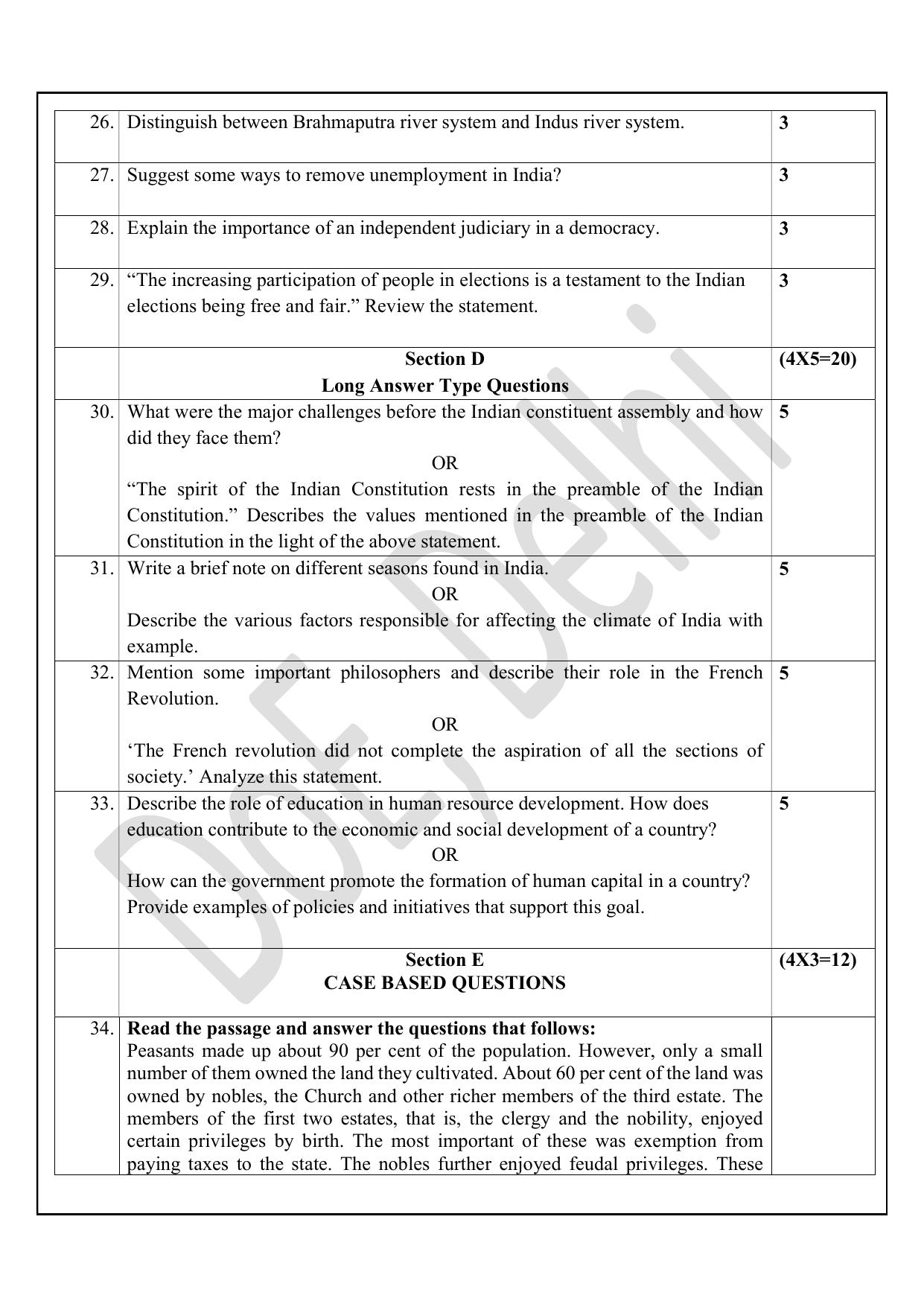Edudel Class 9 Social Science (English) Practice Papers-2 (2023-24) - Page 6